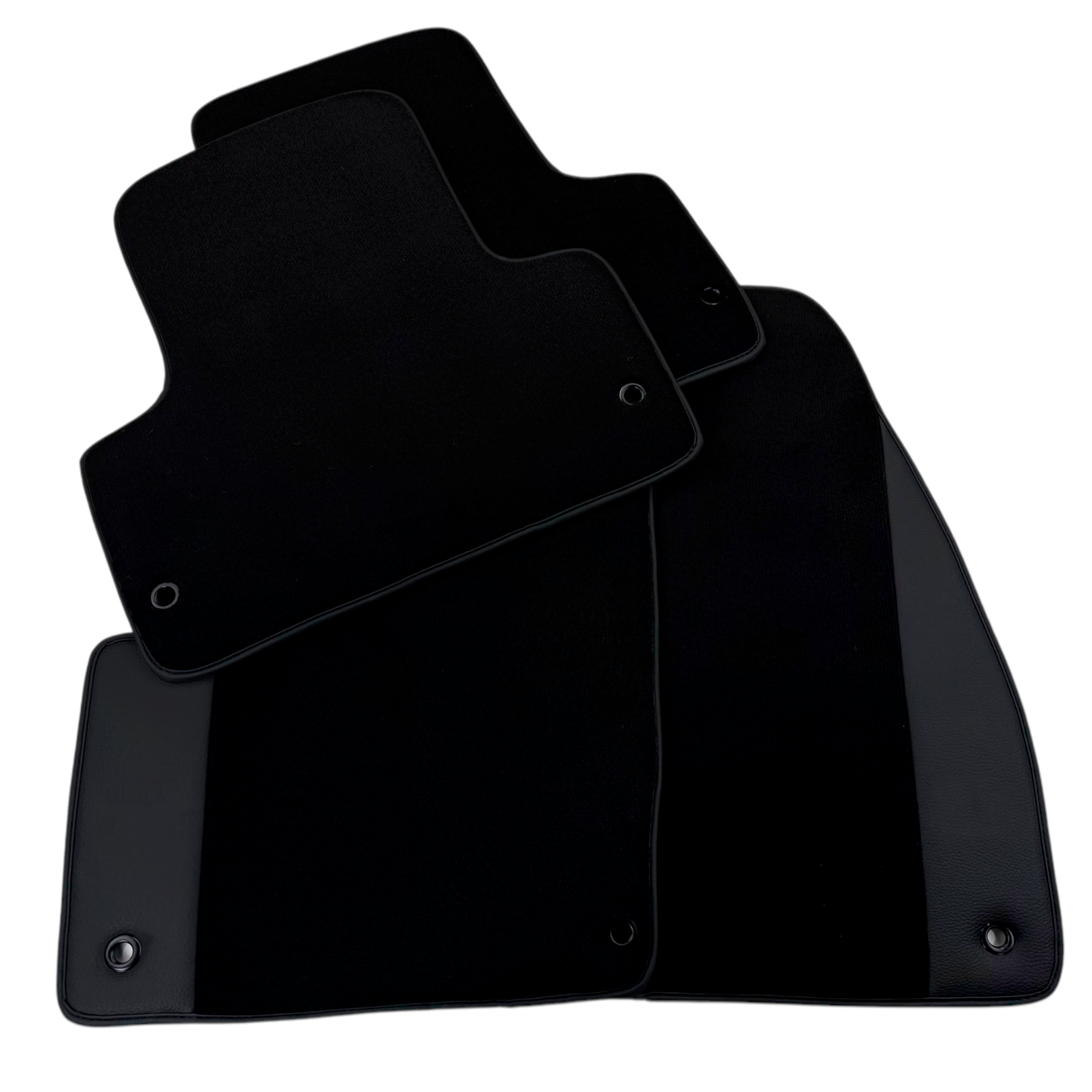 Black Floor Mats for Jeep Compass (2011-2017) with Leather | AutoWin
