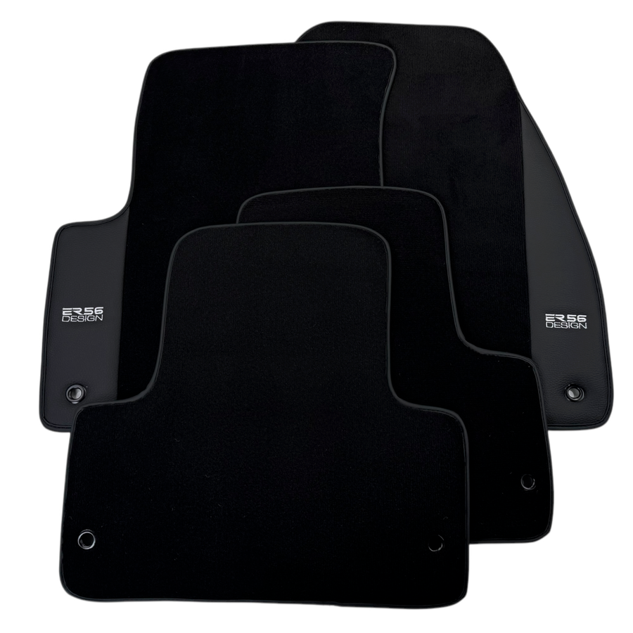 ER56 Design Black Floor Mats for Jeep Renegade (2018-2024) Co Drive with Fixing System with Leather