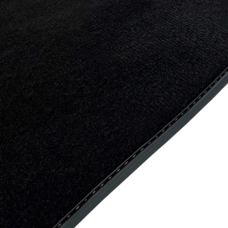 Black Floor Mats For McLaren Spider with Orange Alcantara Leather