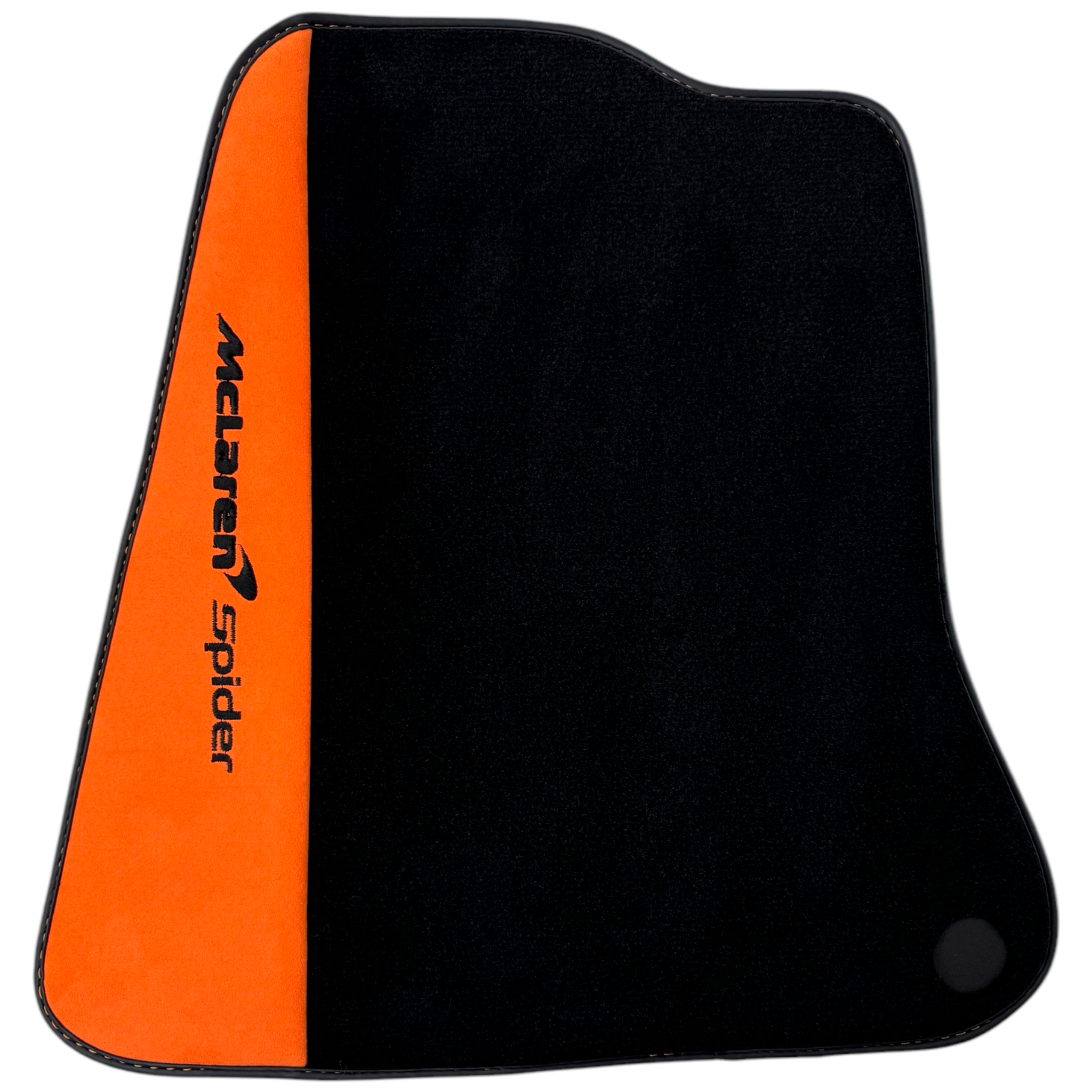Black Floor Mats For McLaren 600 LT 2018-2020 - Orange Alcantara