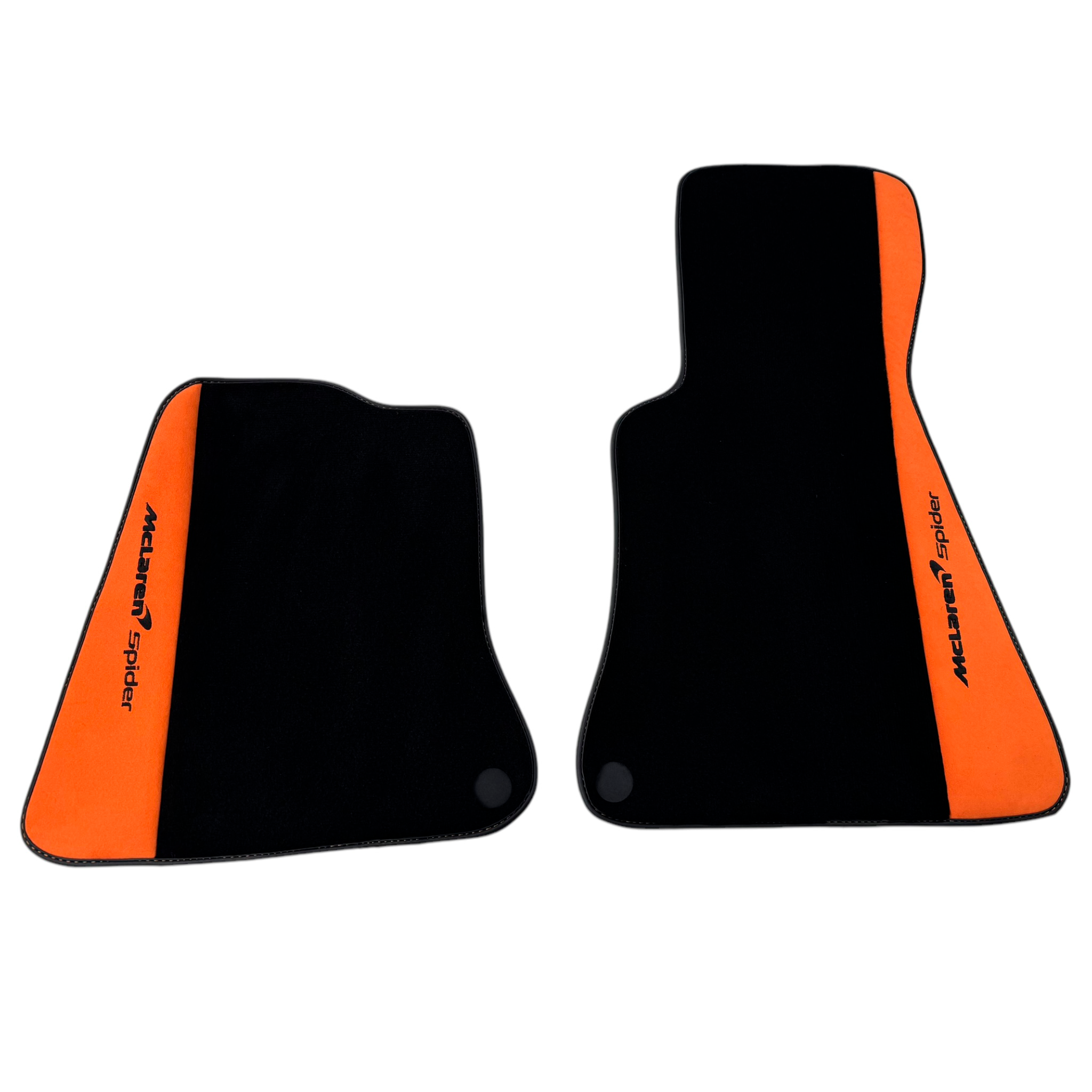 Black Floor Mats For McLaren 600 LT 2018-2020 - Orange Alcantara