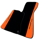 Black Floor Mats For McLaren 600 LT 2018-2020 - Orange Alcantara