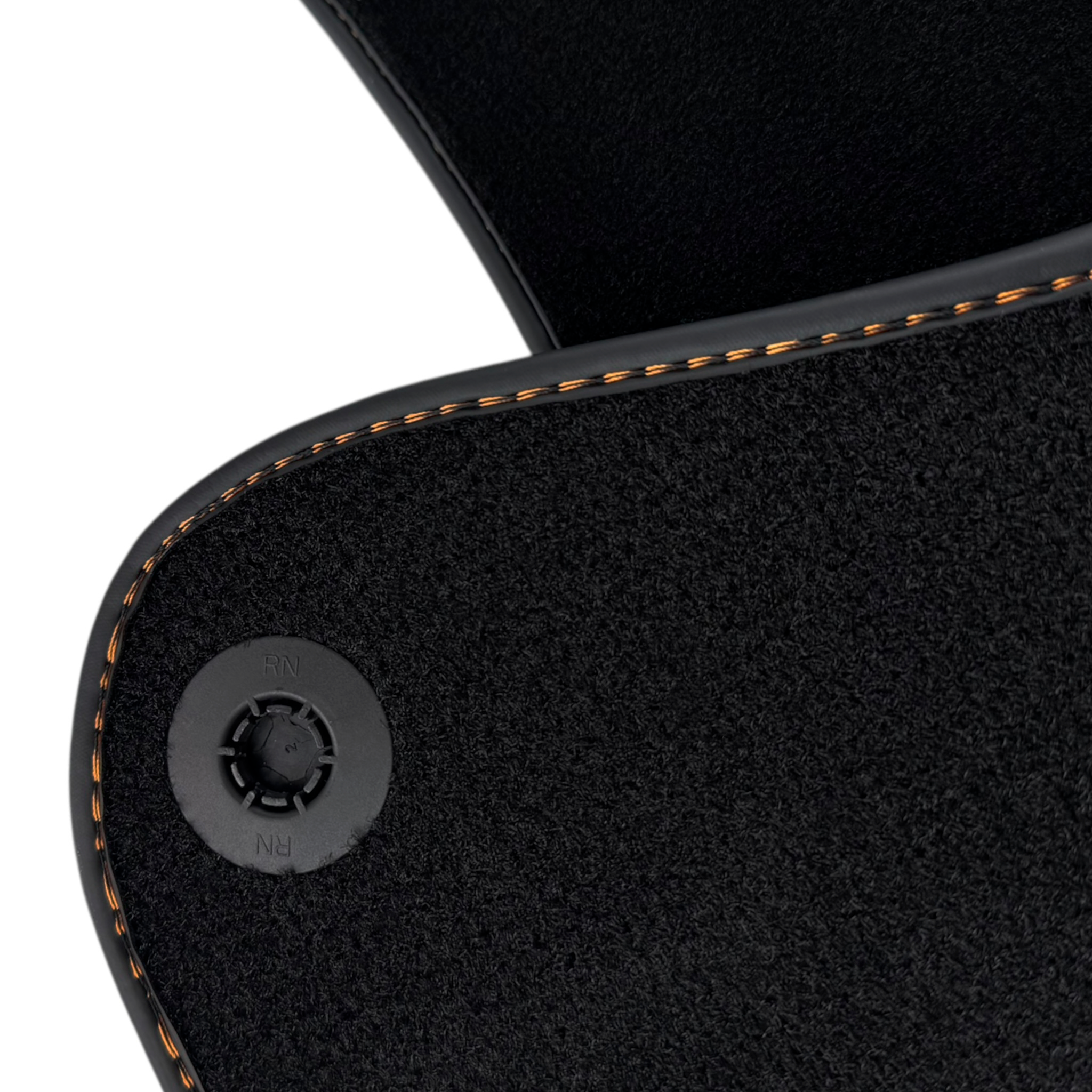 Black Floor Mats For McLaren 600 LT 2018-2020 - Orange Alcantara