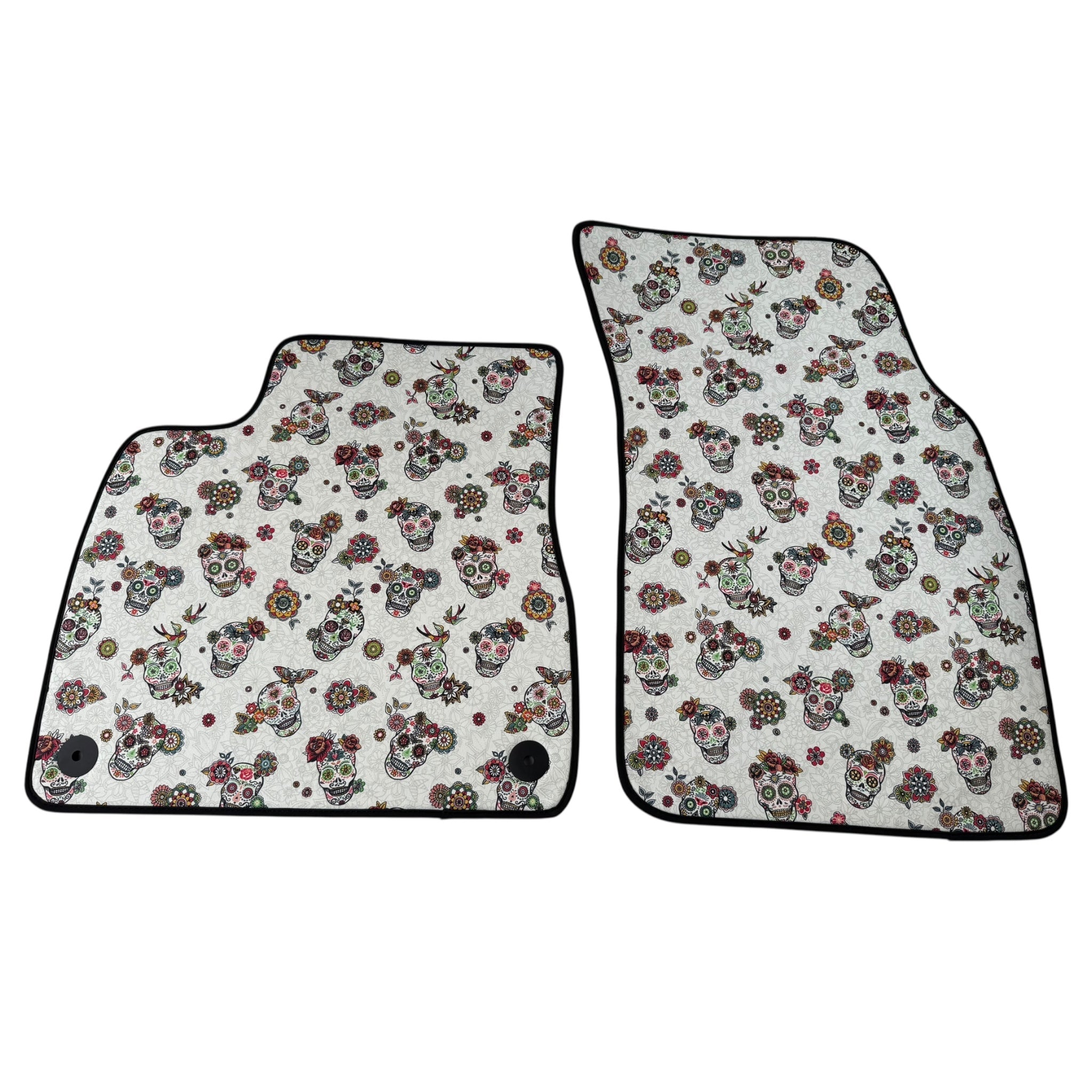 Floral Skull Design Car Floor Mats for Lamborghini Urus (2018-2026)