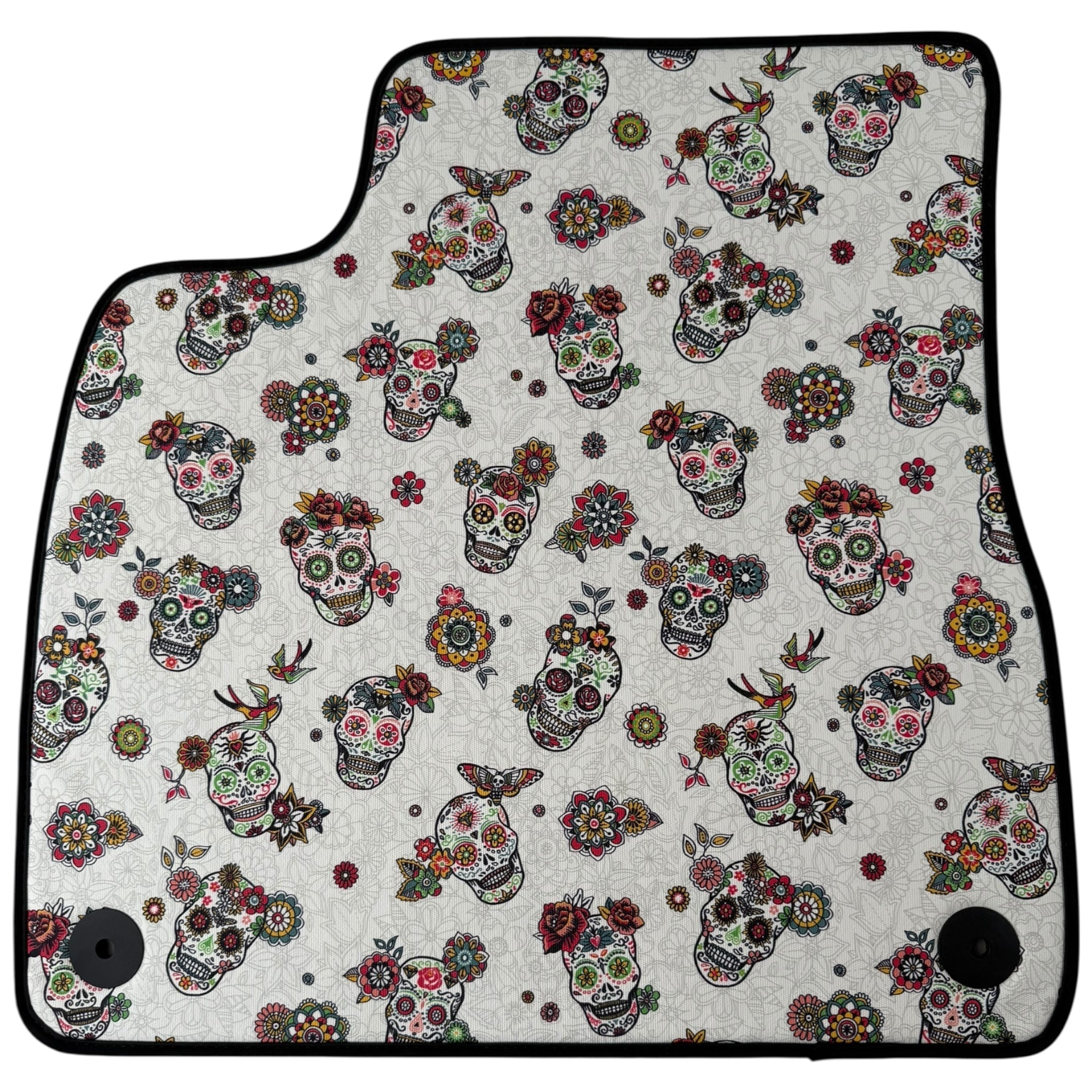 Floral Skull Design Car Floor Mats for Lamborghini Urus (2018-2026)