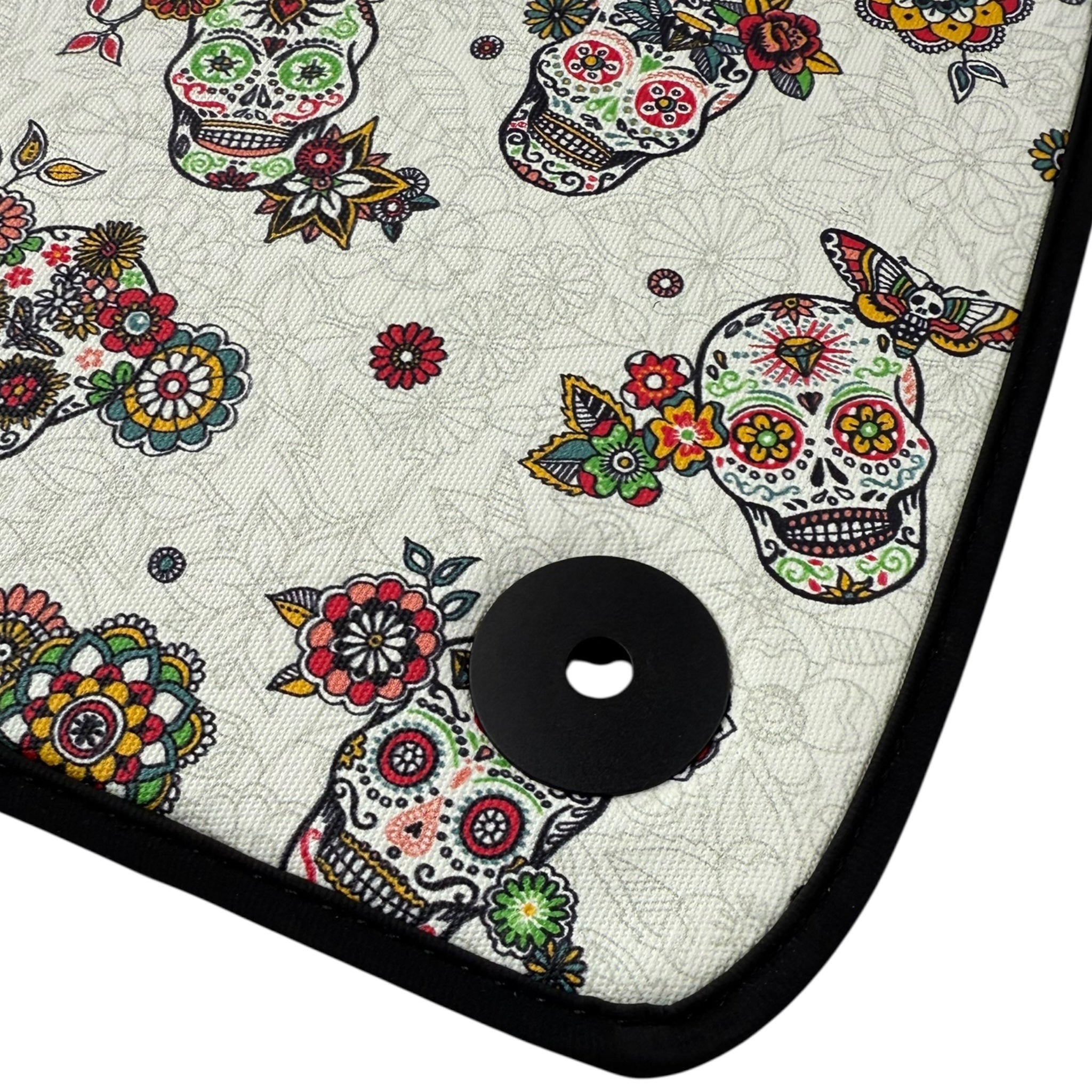 Floral Skull Design Car Floor Mats for Lamborghini Urus (2018-2026)