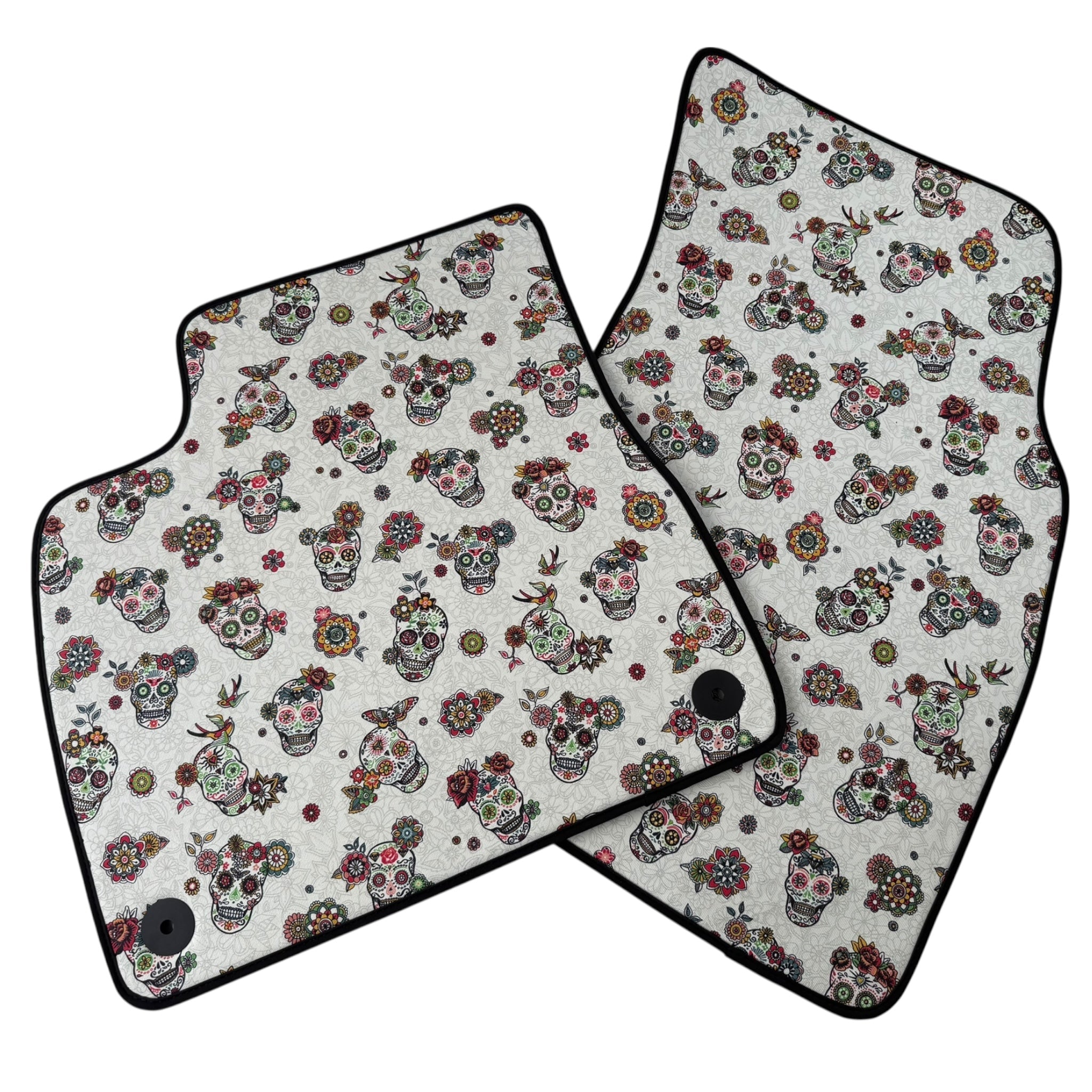 Floral Skull Design Car Floor Mats for Lamborghini Urus (2018-2026)
