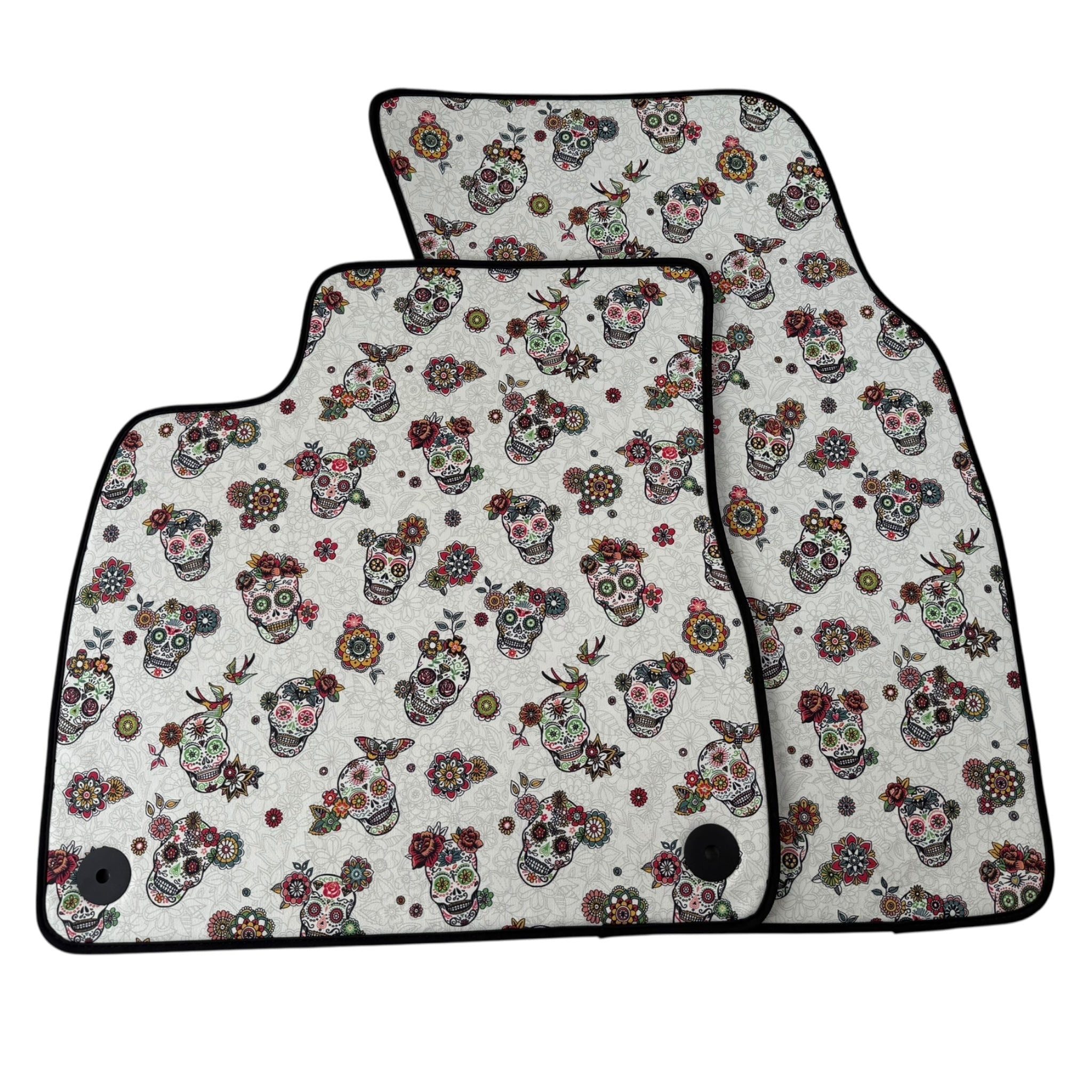 Floral Skull Design Car Floor Mats for Lamborghini Urus (2018-2026)