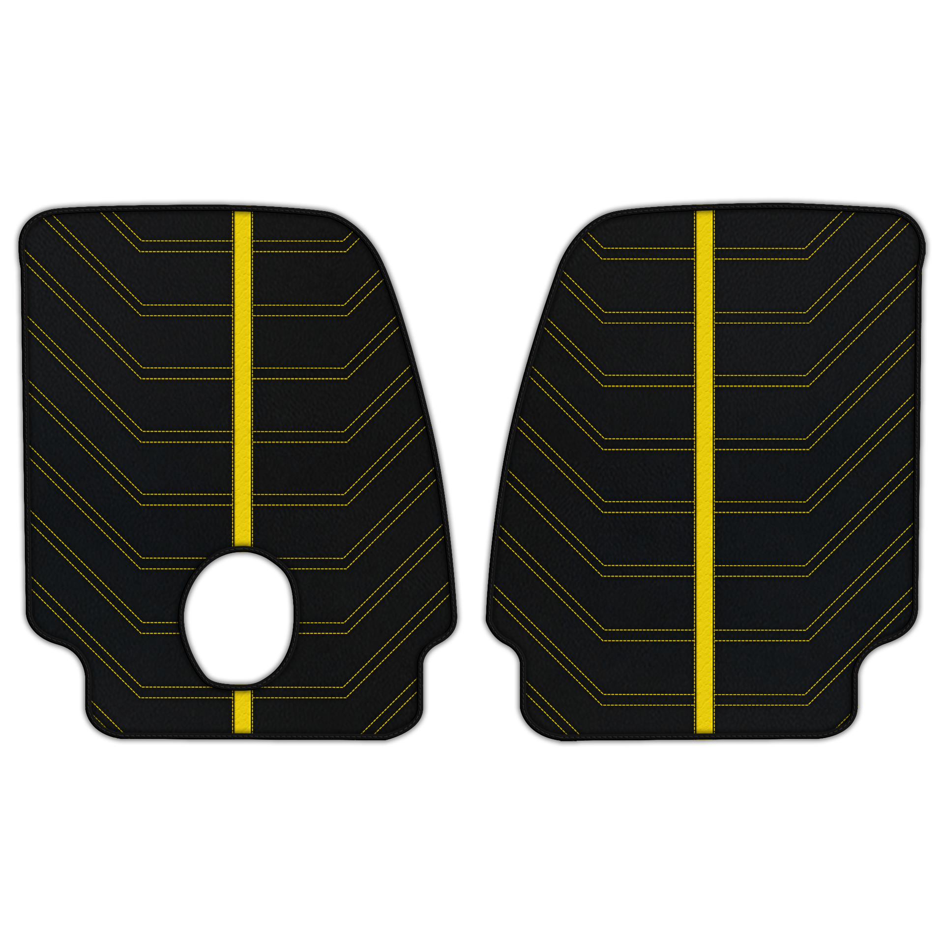 Customizable Leather Floor Mats with Line Pattern for Ferrari Monza SP2 (2018-2023) - AutoWin