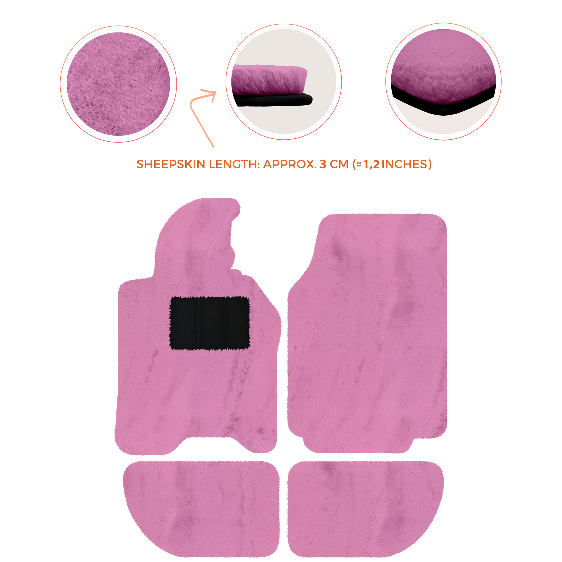 Sheepskin Floor Mats for Porsche 944 (1981-1991) | Custom Colors