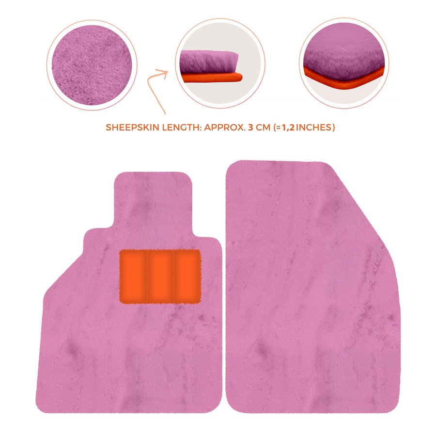 Alfombrillas de piel de oveja para Porsche 986 Boxster (1996-2004) - Longitud de piel de oveja, varias opciones de color
