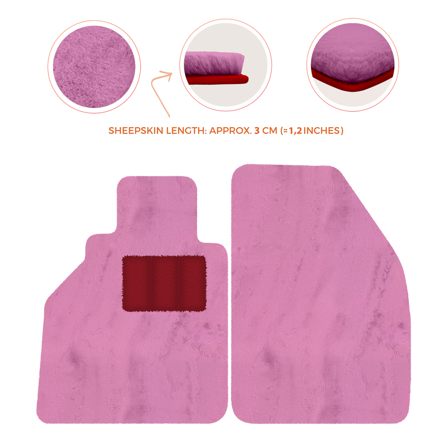 Alfombrillas de piel de oveja para Porsche 986 Boxster (1996-2004) - Longitud de piel de oveja, varias opciones de color