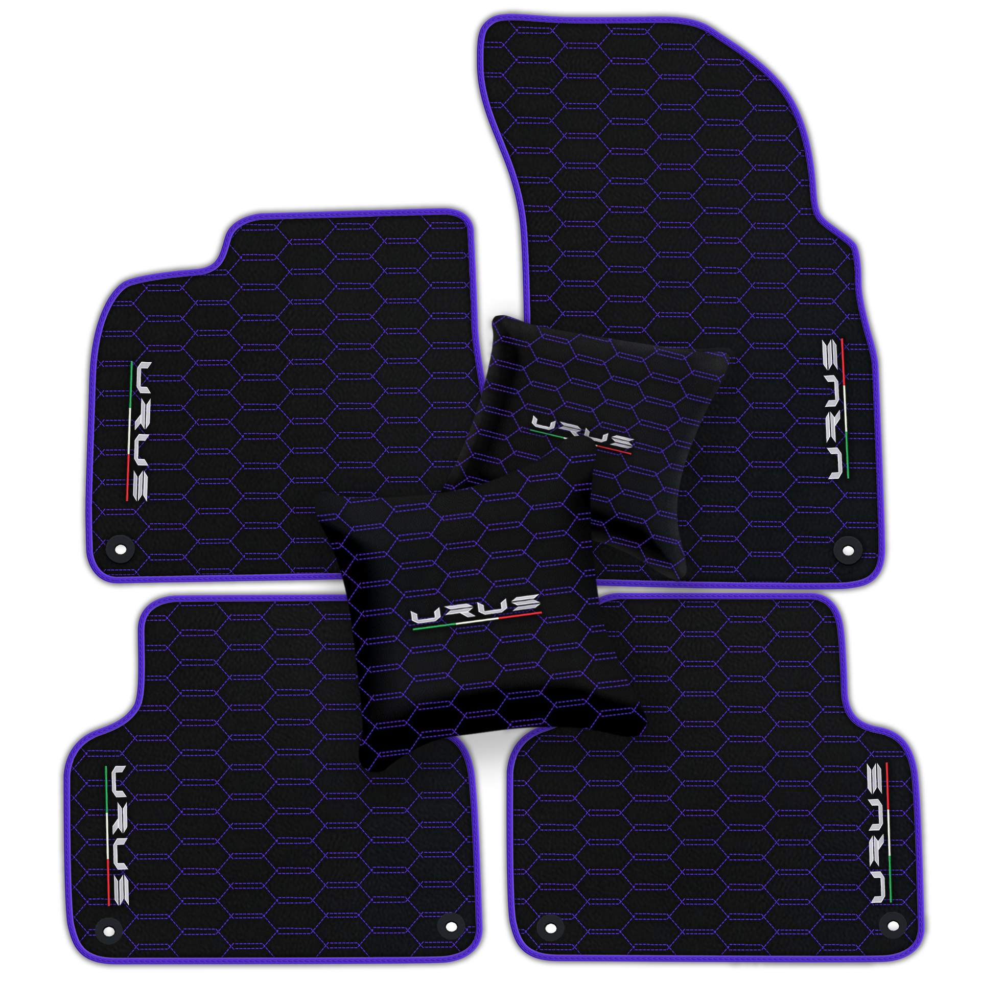 Floor Mats For Lamborghini Urus Black Tailored Yellow Edition - AutoWin.EU