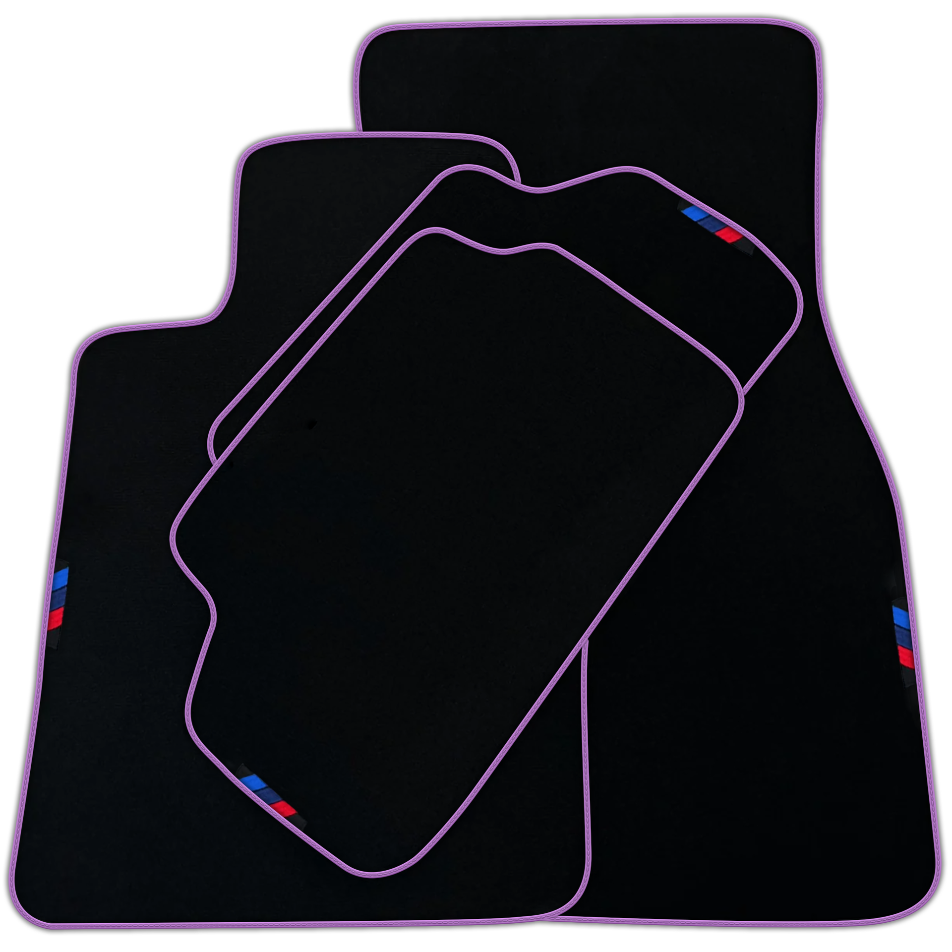 Black Floor Mats For BMW 7 Series E66 | Blue Trim AutoWin Brand | Various Trim Colors