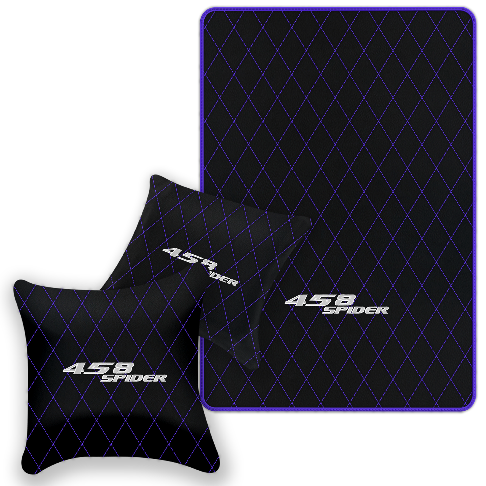 Black Leather Floor Mats for Ferrari 458 Spider (2012-2015) | Custom