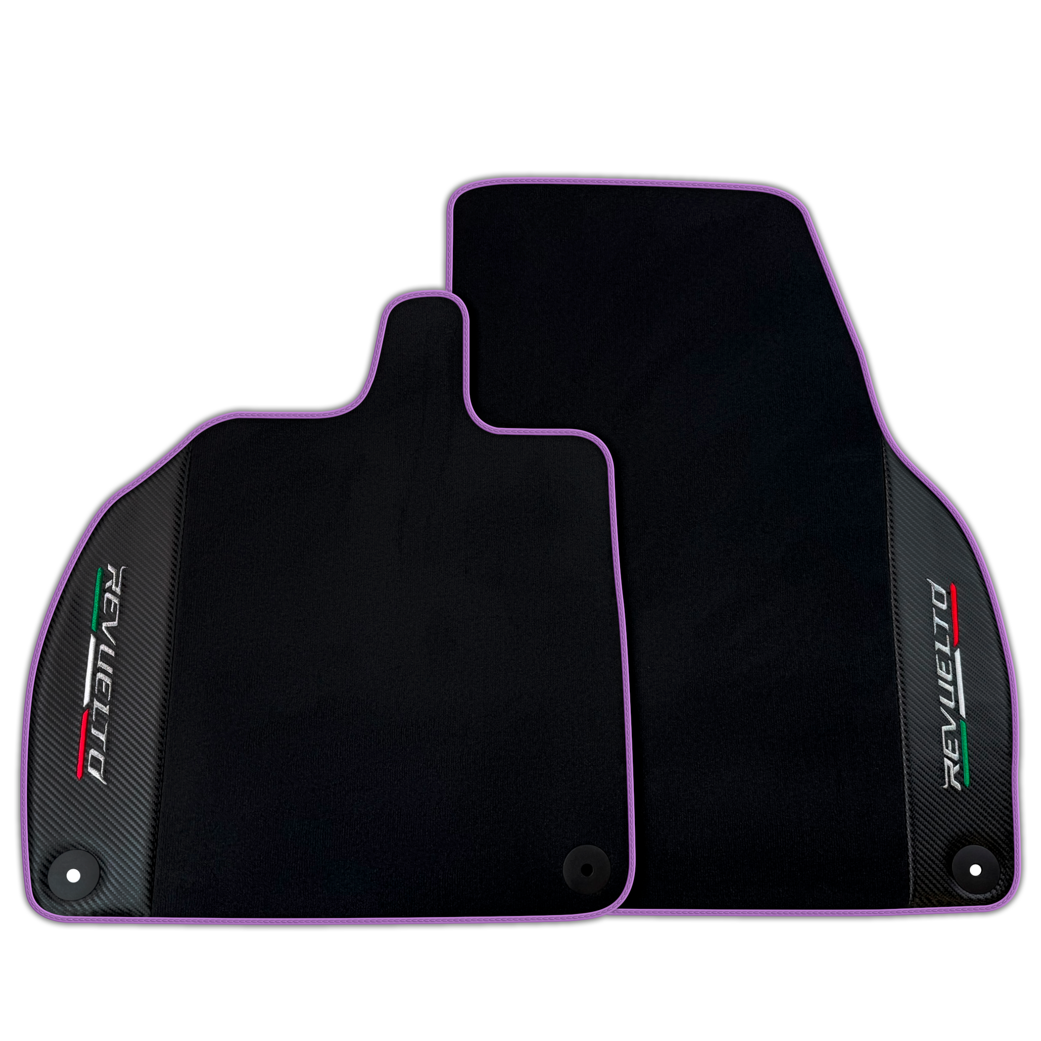 Luxury Black Carbon Fiber Leather Floor Mats for Lamborghini Revuelto