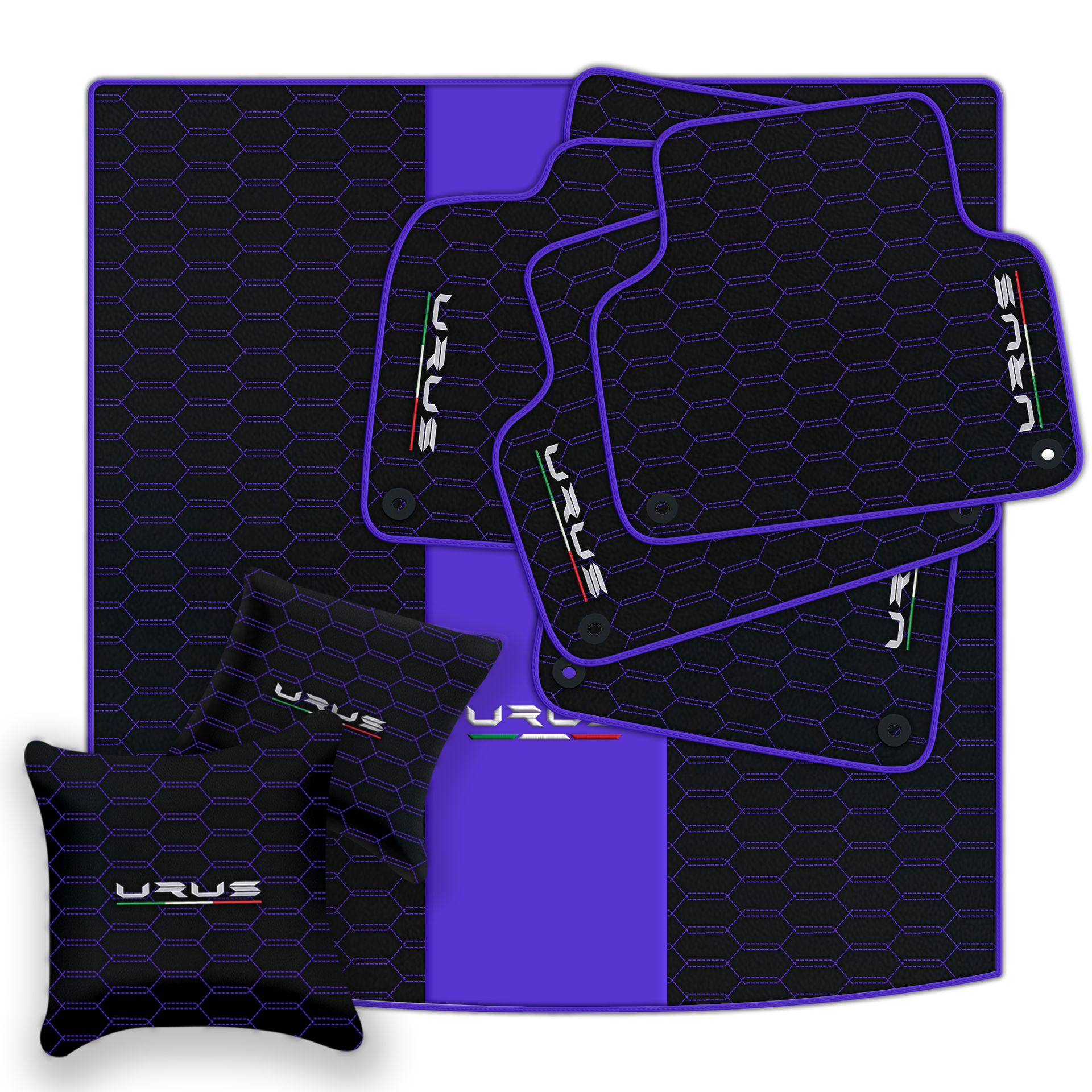 Floor Mats For Lamborghini Urus Black Tailored Yellow Edition - AutoWin.EU