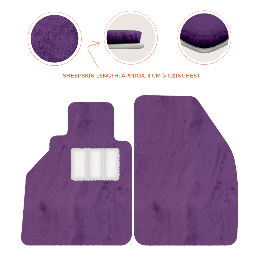 Alfombrillas de piel de oveja para Porsche 986 Boxster (1996-2004) - Longitud de piel de oveja, varias opciones de color