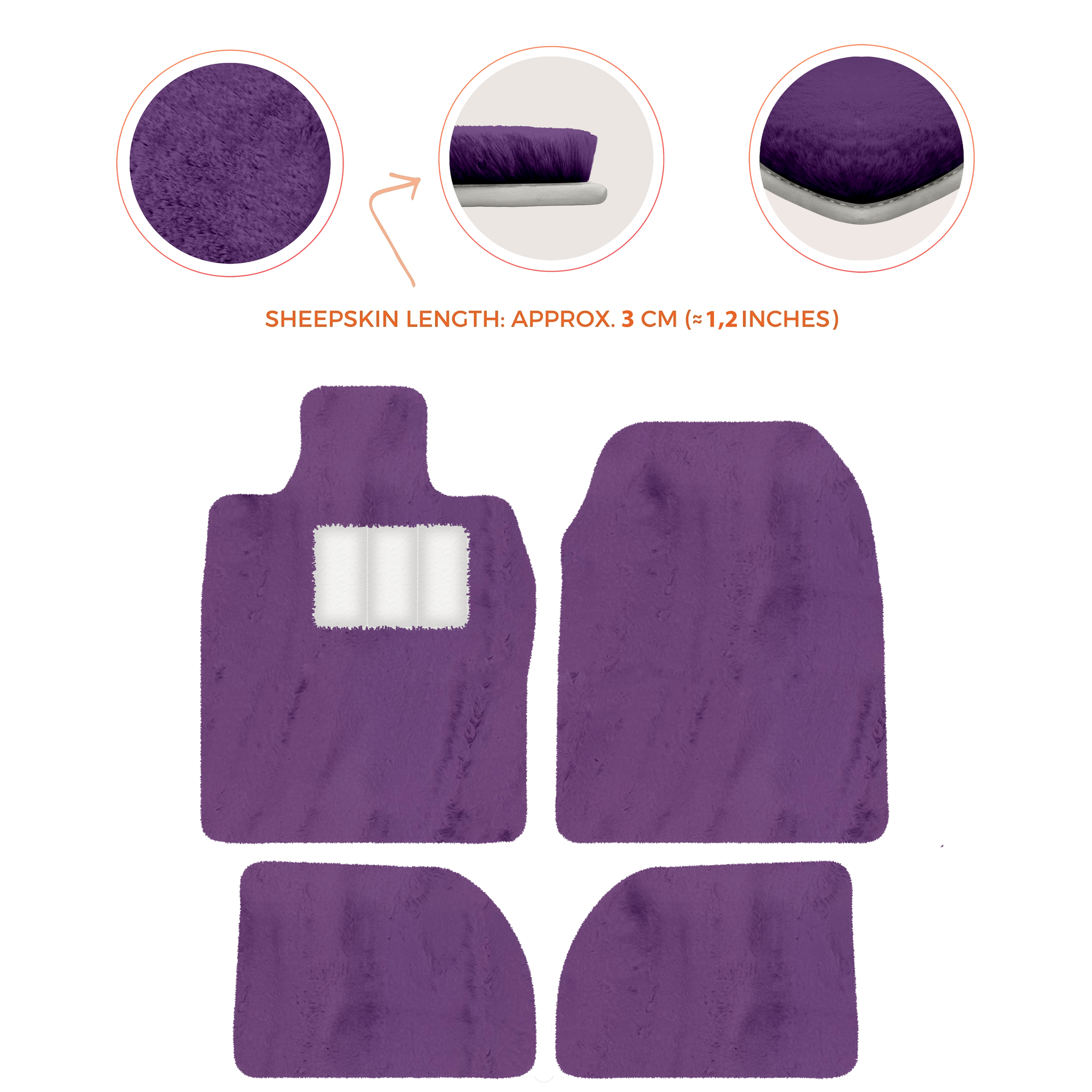 Premium Sheepskin Floor Mats for Porsche 924 (1976-1988)