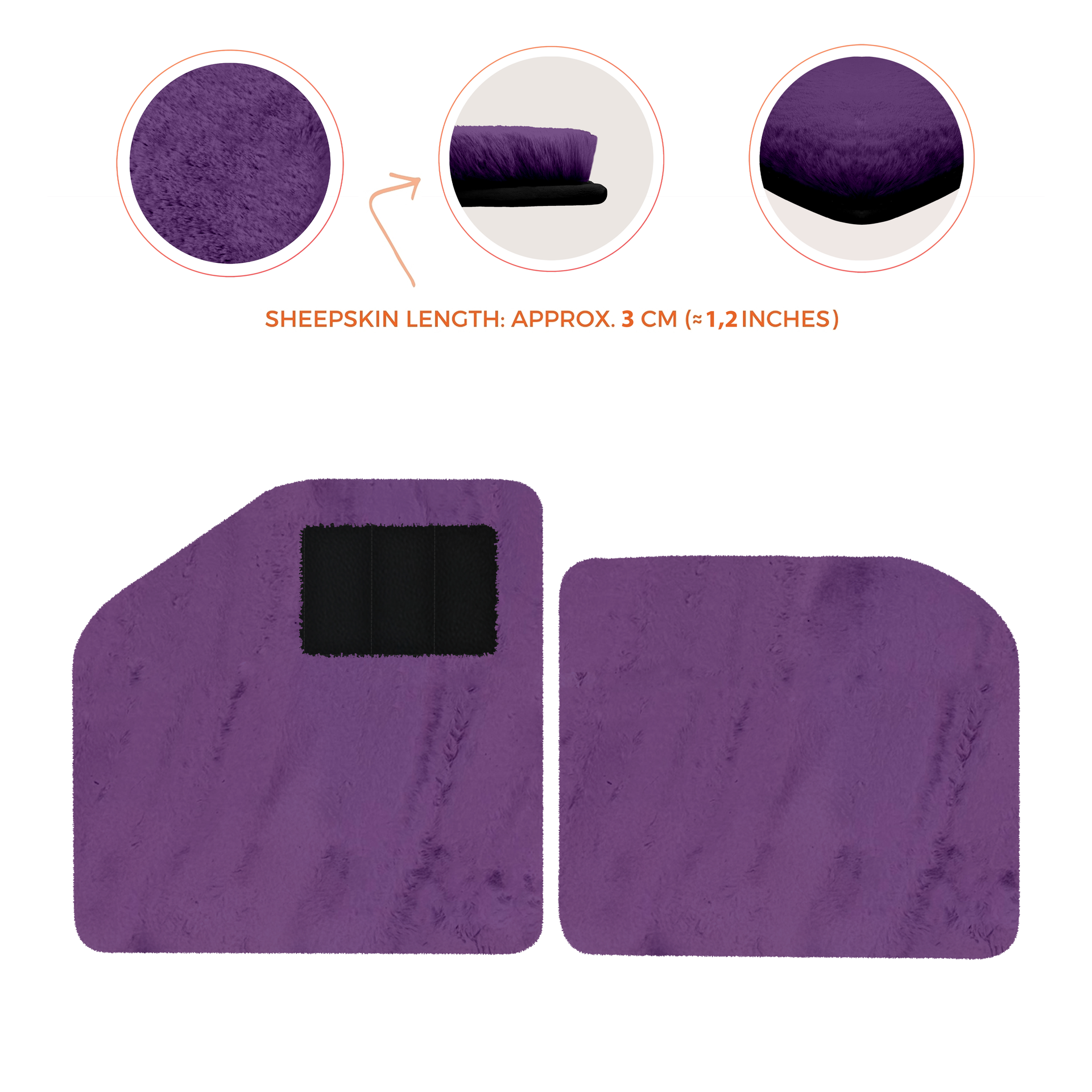 Sheepskin Floor Mats for Aston Martin Vulcan (2015-2016) Track Car - Luxury