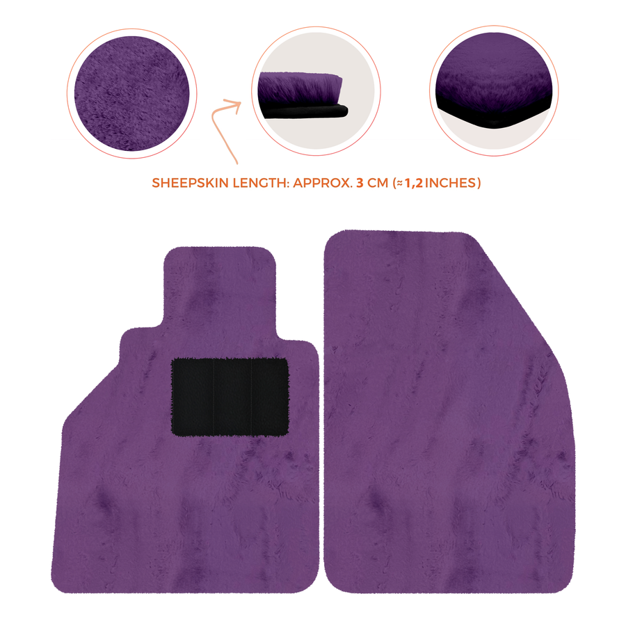 Alfombrillas de piel de oveja para Porsche 986 Boxster (1996-2004) - Longitud de piel de oveja, varias opciones de color