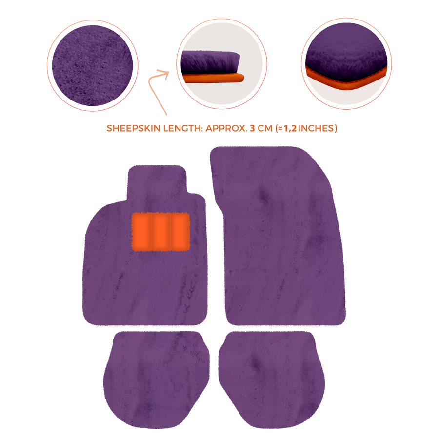 Alfombrillas de piel de oveja para Porsche 911-993 (1993-1998) - Longitud de piel de oveja, varias opciones de color