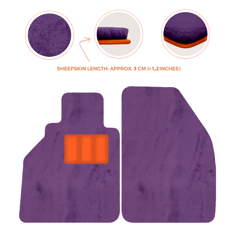 Alfombrillas de piel de oveja para Porsche 986 Boxster (1996-2004) - Longitud de piel de oveja, varias opciones de color