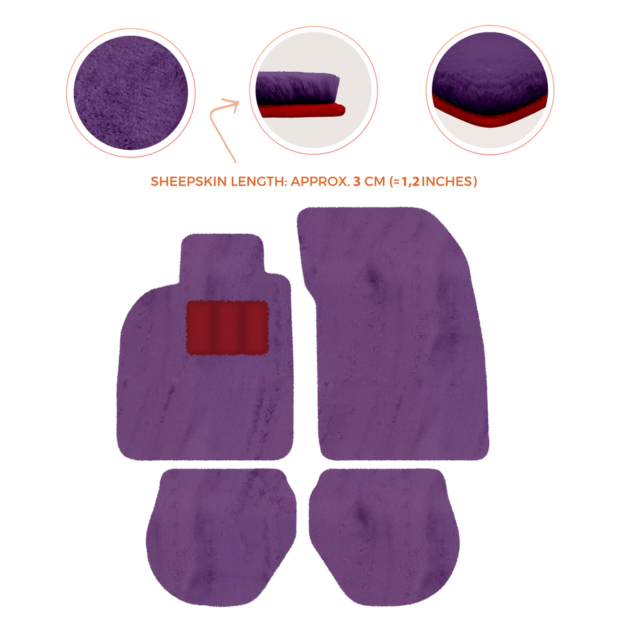 Alfombrillas de piel de oveja para Porsche 911-993 (1993-1998) - Longitud de piel de oveja, varias opciones de color