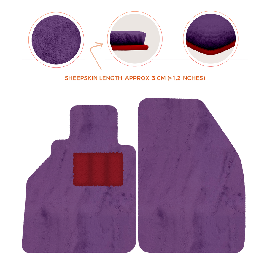 Alfombrillas de piel de oveja para Porsche 986 Boxster (1996-2004) - Longitud de piel de oveja, varias opciones de color