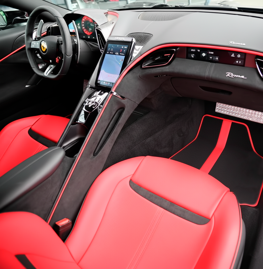 Alfombrillas azul oscuro para Ferrari Roma (2021-2024) - AutoWin.EU