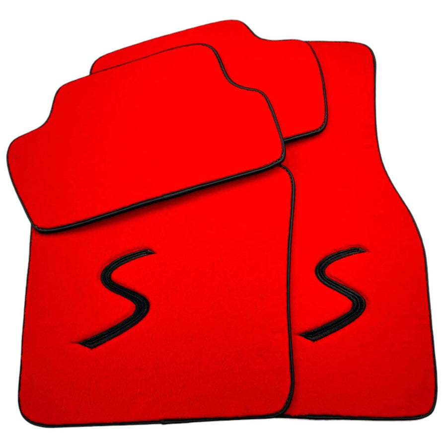 Red Floor Mats for Mini Cabrio F57 Convertible (2016-2023) - AutoWin