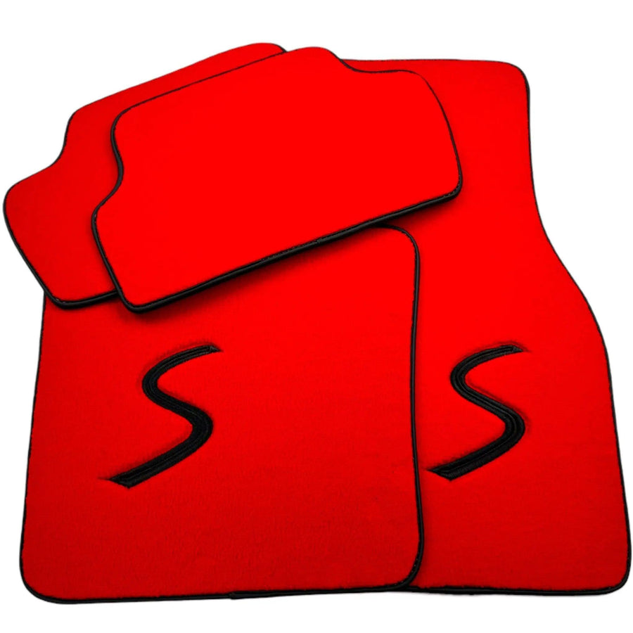 Red Floor Mats for Mini Cabrio F57 Convertible (2016-2023) - AutoWin