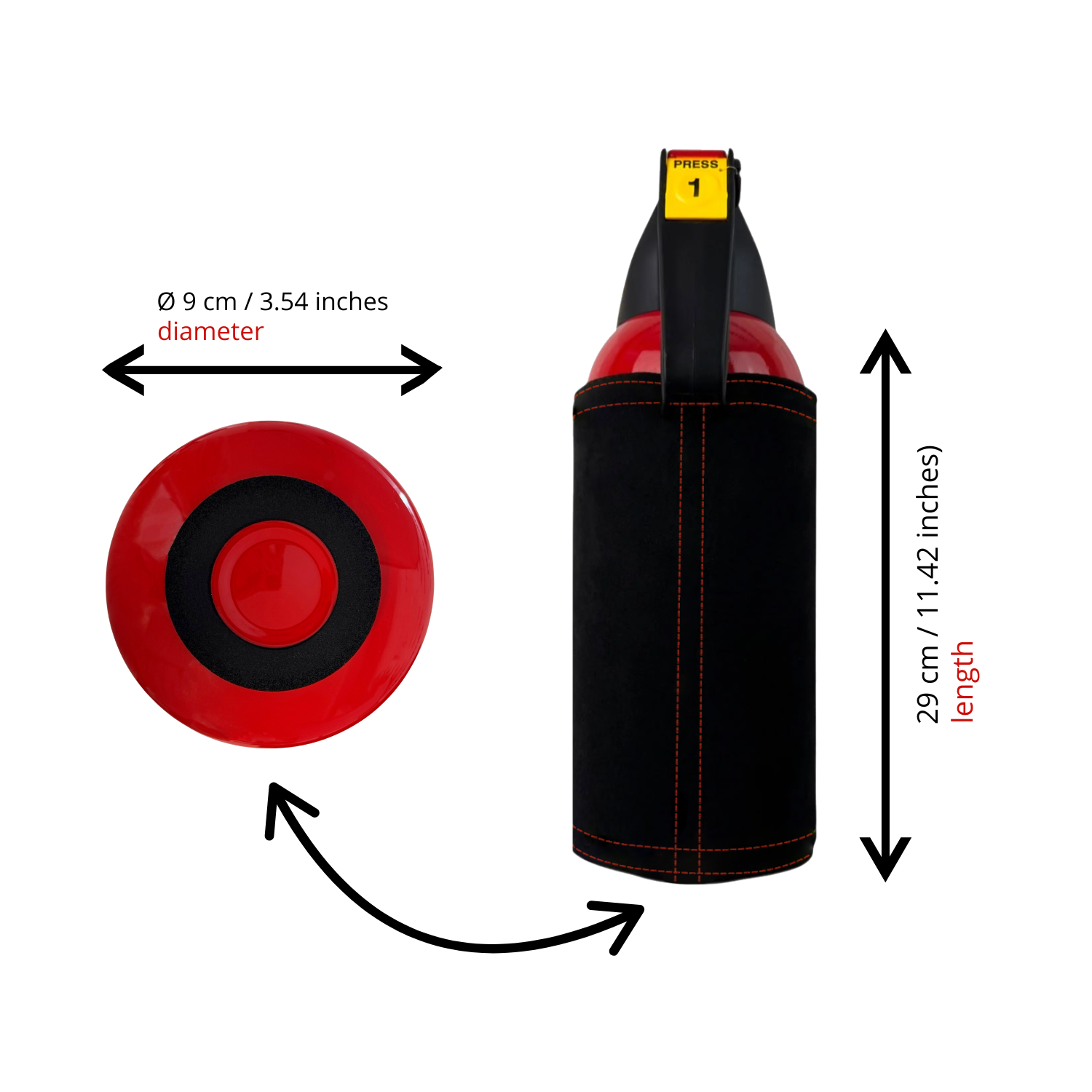 Fire Extinguisher Cover for Ferrari – Black Alcantara with Various Color Stitching
