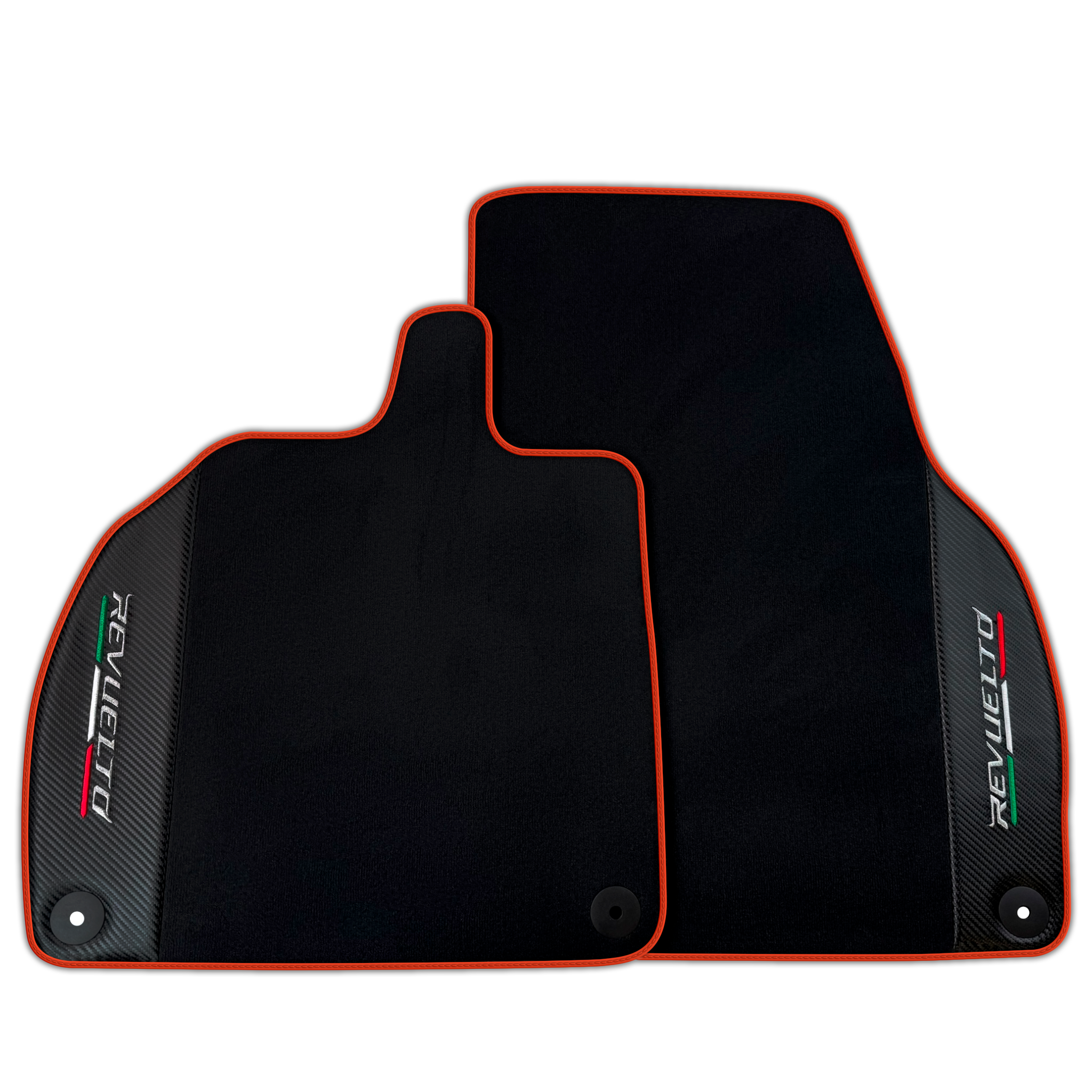 Luxury Black Carbon Fiber Leather Floor Mats for Lamborghini Revuelto