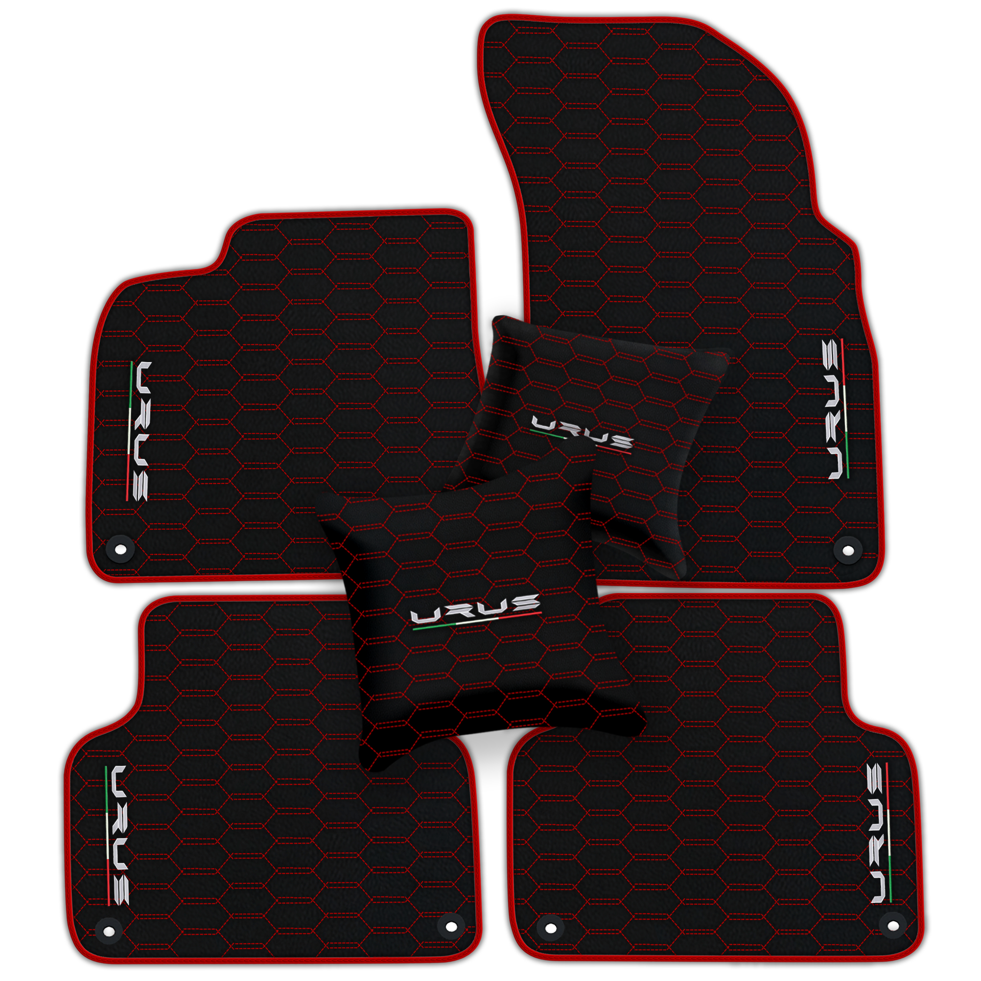 Floor Mats For Lamborghini Urus Black Tailored Yellow Edition - AutoWin.EU