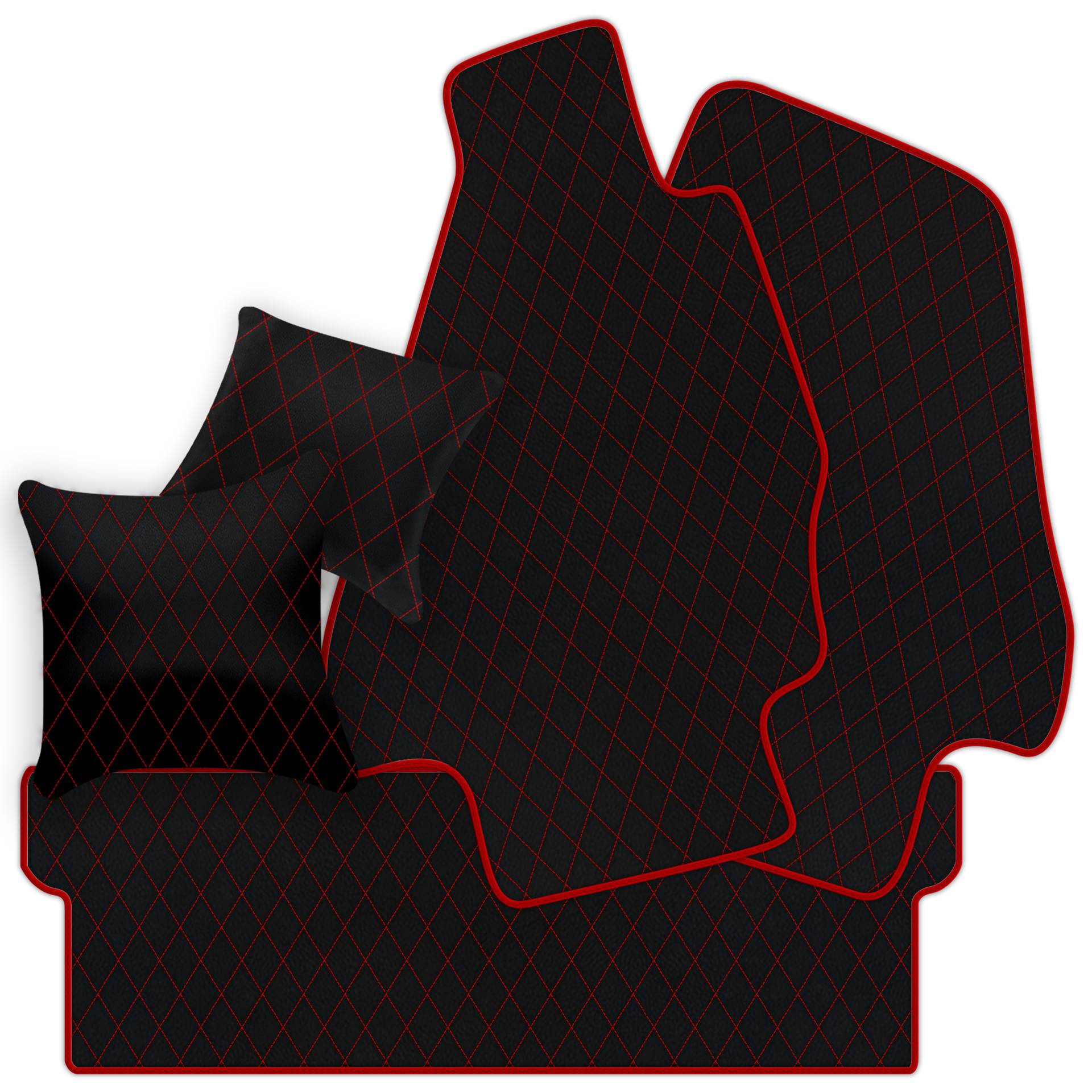 Tapis de voiture en cuir personnalisable avec motif en diamant unique pour Ferrari Dino GT4 (1973-1979) - AutoWin