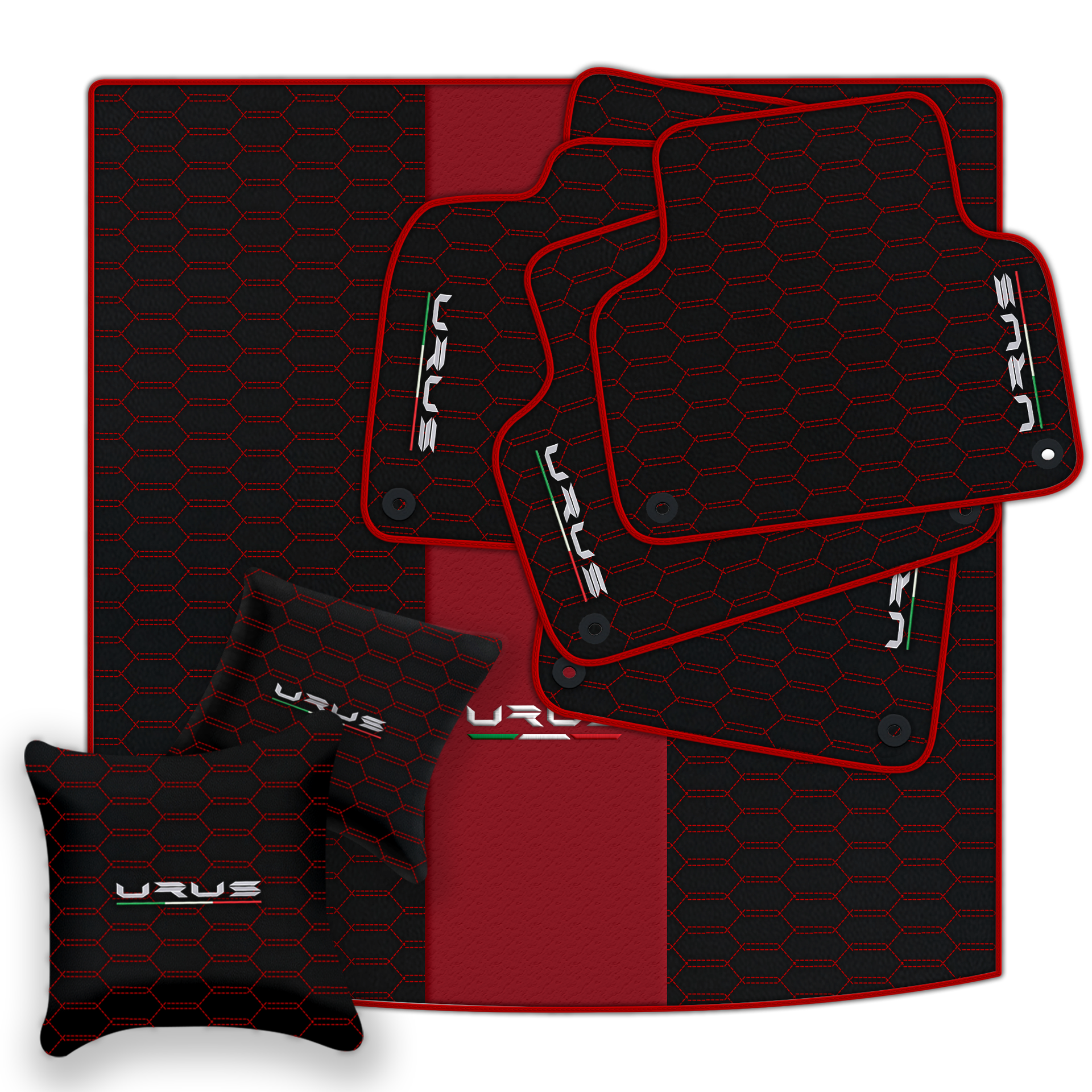 Floor Mats For Lamborghini Urus Black Tailored Yellow Edition - AutoWin.EU