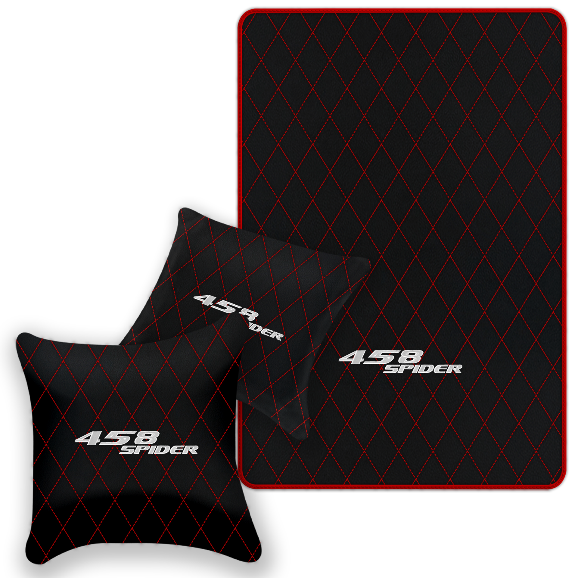 Black Leather Floor Mats for Ferrari 458 Spider (2012-2015) | Custom