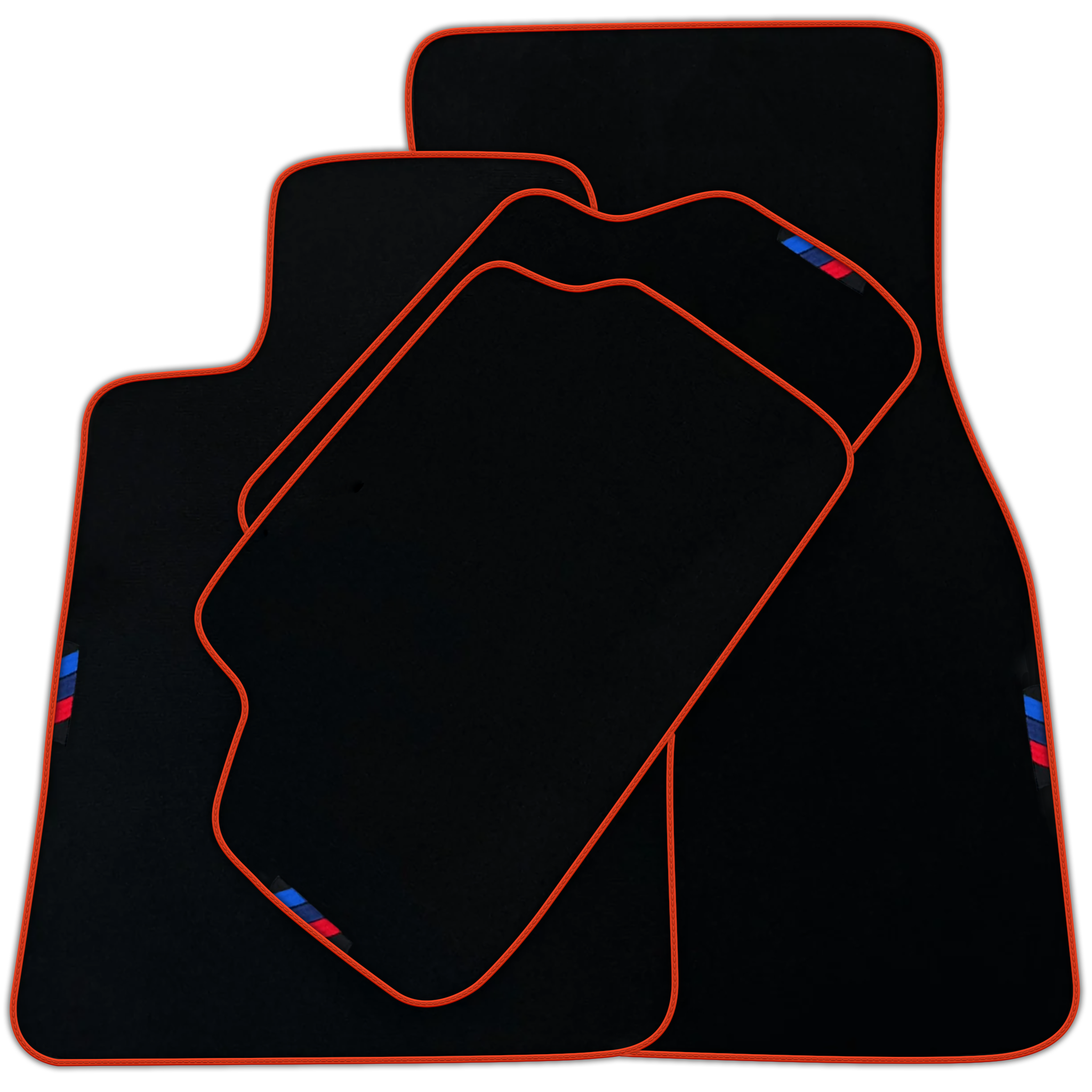 Black Floor Mats For BMW Z4 Series E86 Coupe (2003-2008) With 3 Color Stripes Tailored Set Perfect Fit | Various Trim Colors