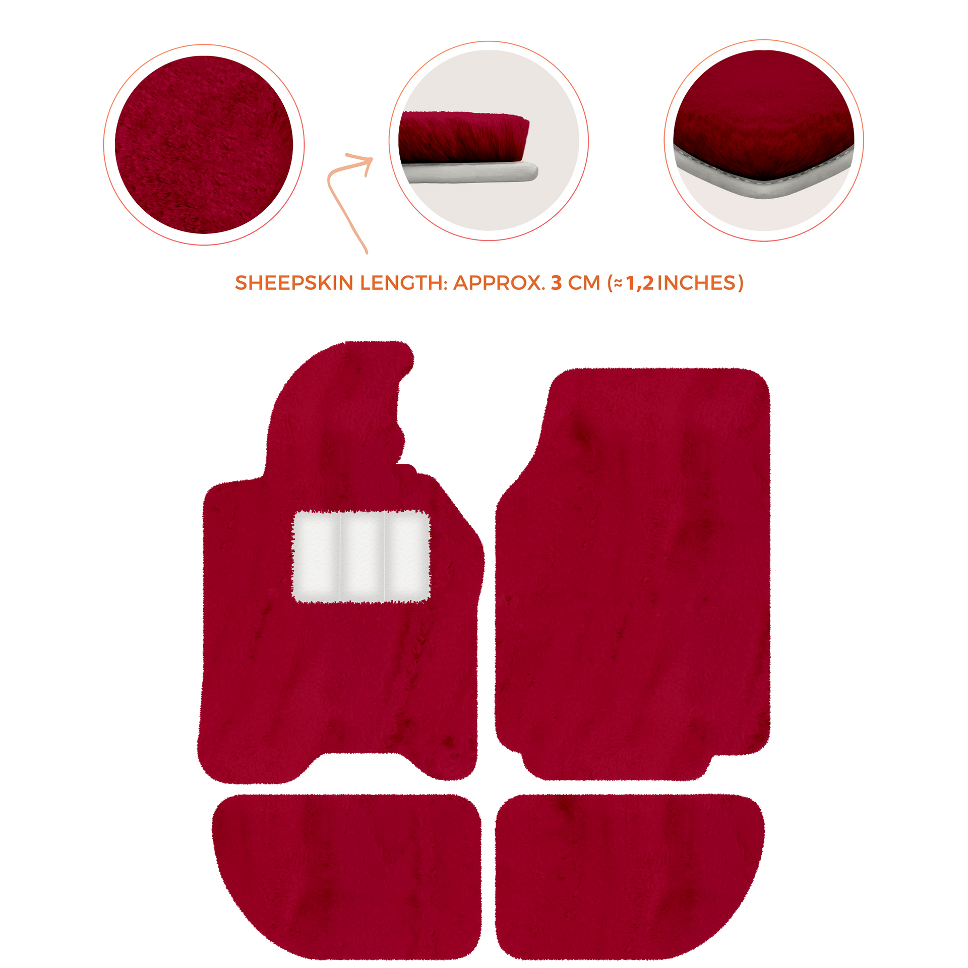 Sheepskin Floor Mats for Porsche 944 (1981-1991) | Custom Colors