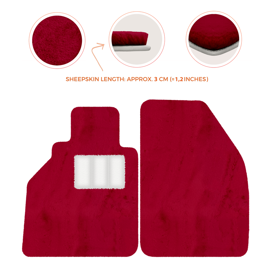 Alfombrillas de piel de oveja para Porsche 986 Boxster (1996-2004) - Longitud de piel de oveja, varias opciones de color
