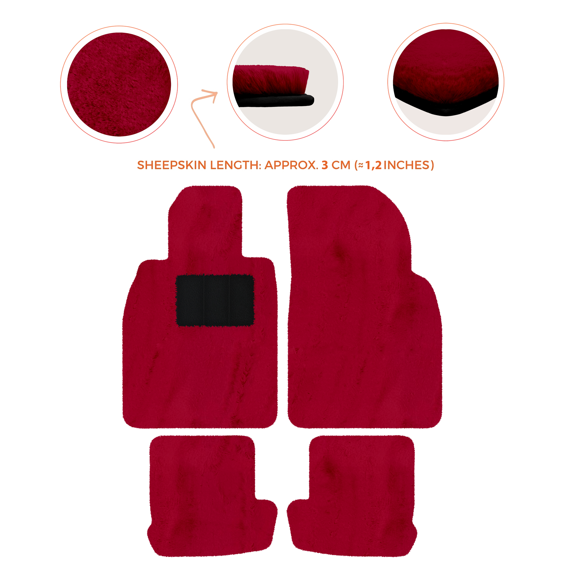 Premium Quality Sheepskin Floor Mats for Porsche 924 (1976-1988)