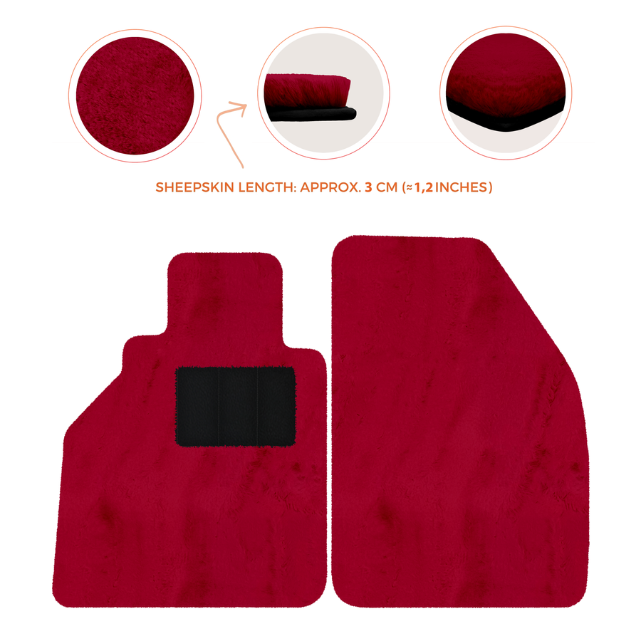 Alfombrillas de piel de oveja para Porsche 986 Boxster (1996-2004) - Longitud de piel de oveja, varias opciones de color