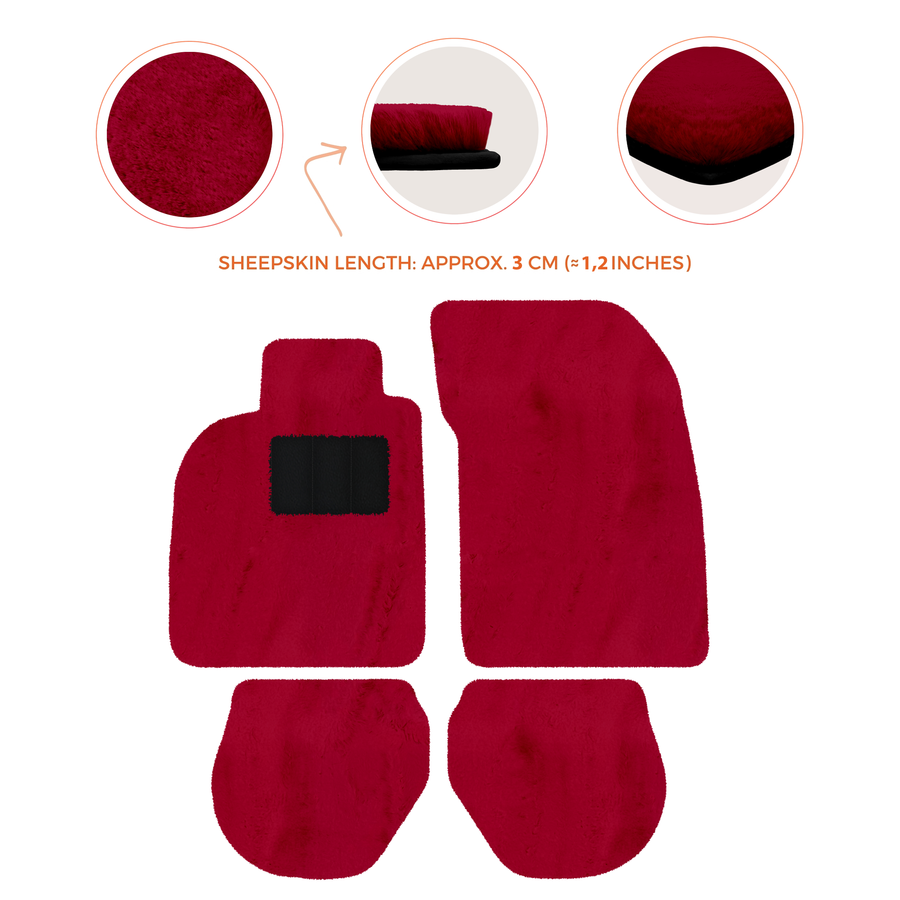 Alfombrillas de piel de oveja para Porsche 911-993 (1993-1998) - Longitud de piel de oveja, varias opciones de color