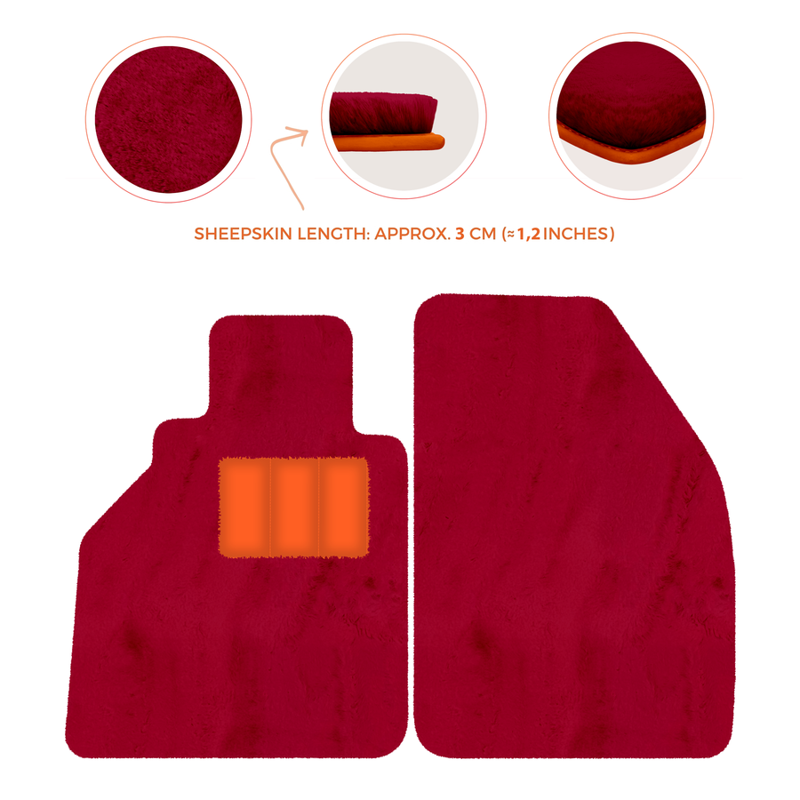 Alfombrillas de piel de oveja para Porsche 986 Boxster (1996-2004) - Longitud de piel de oveja, varias opciones de color