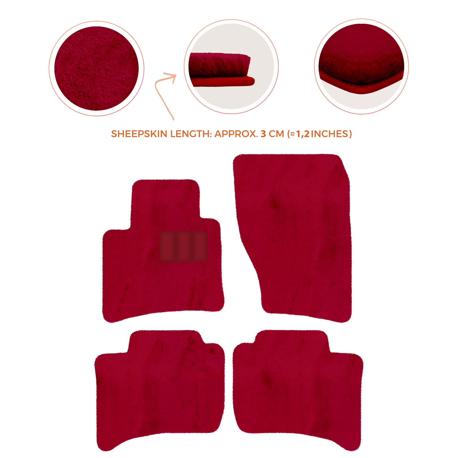 Premium Sheepskin Floor Mats for Porsche Cayenne (2010-2018)