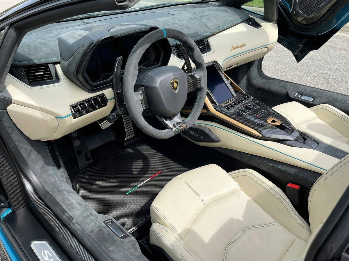 Customizable Carbon Fiber Floor Mats for Lamborghini Sian (2020-2022) | Italian Edition