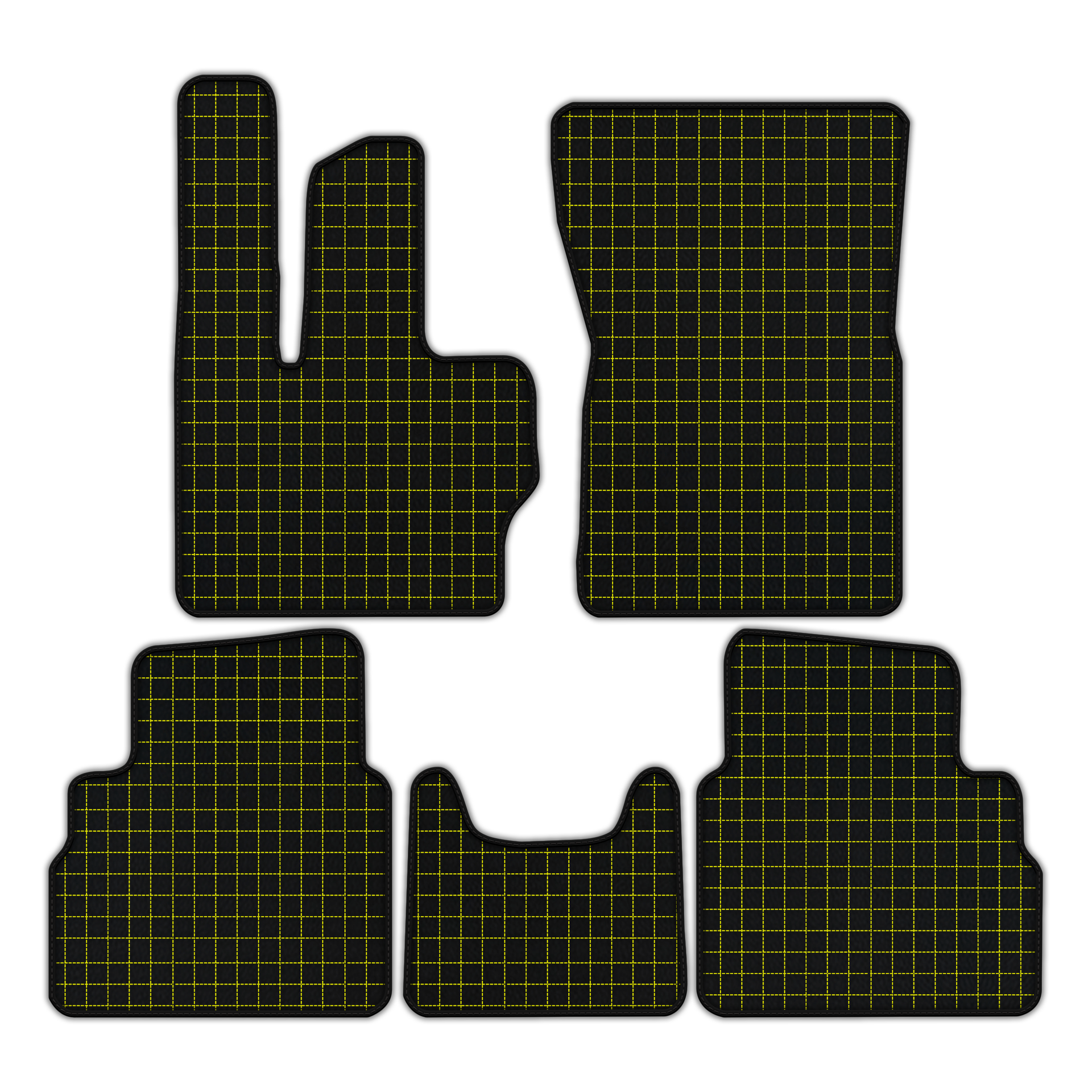 Customizable Leather Floor Mats with Square Pattern for Mercedes Benz G-Class W463 (2018-2023)