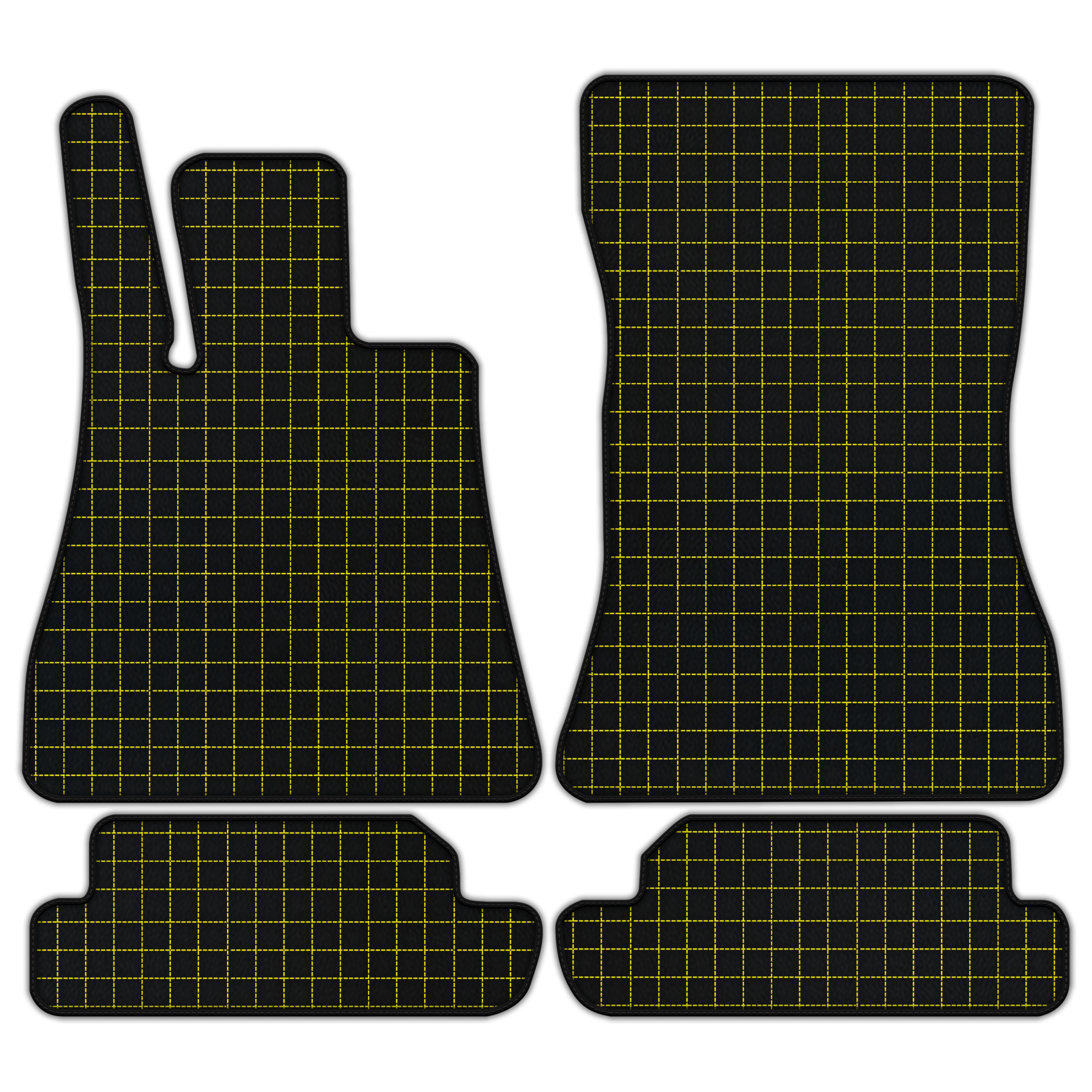 Customizable Leather Floor Mats with Square Pattern for Mercedes Benz AMG GT