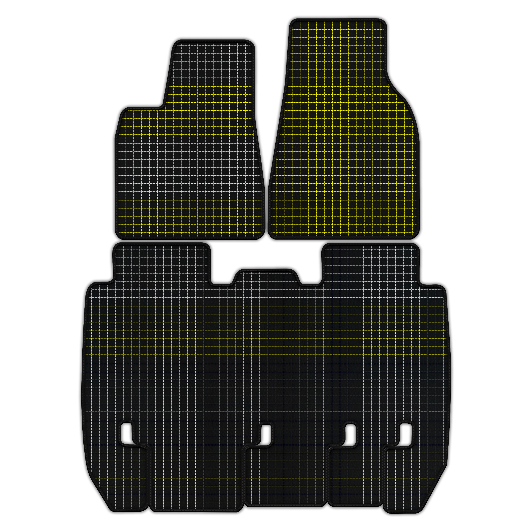 Customizable Leather Floor Mats with Square Pattern for Tesla Model X - 5 Seats (2016-2025)